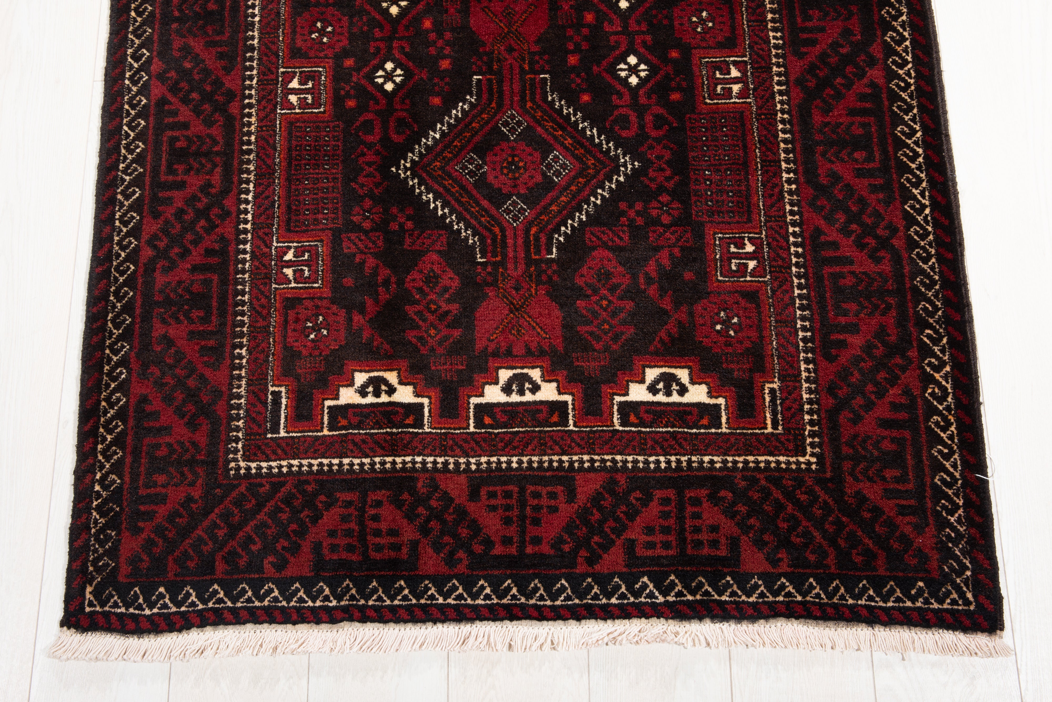 Hand-Knotted Vintage Wool Area Rug – 6' 4" x 3' 3" (193 x 100 cm) - Yasi & Fara