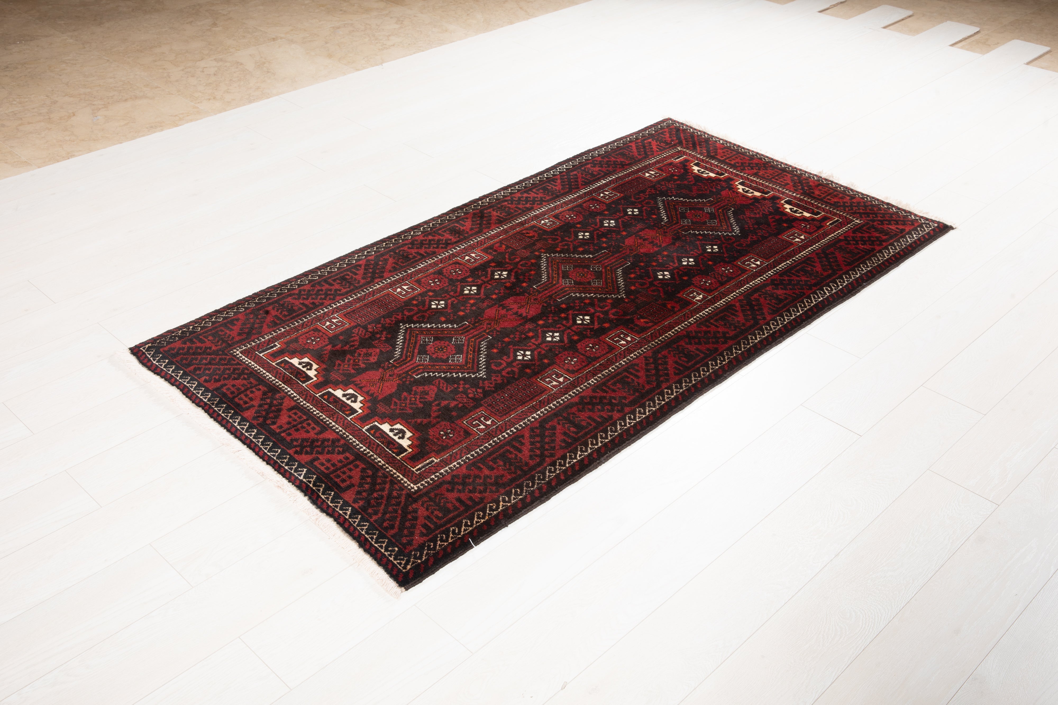 Hand-Knotted Vintage Wool Area Rug – 6' 4" x 3' 3" (193 x 100 cm) - Yasi & Fara