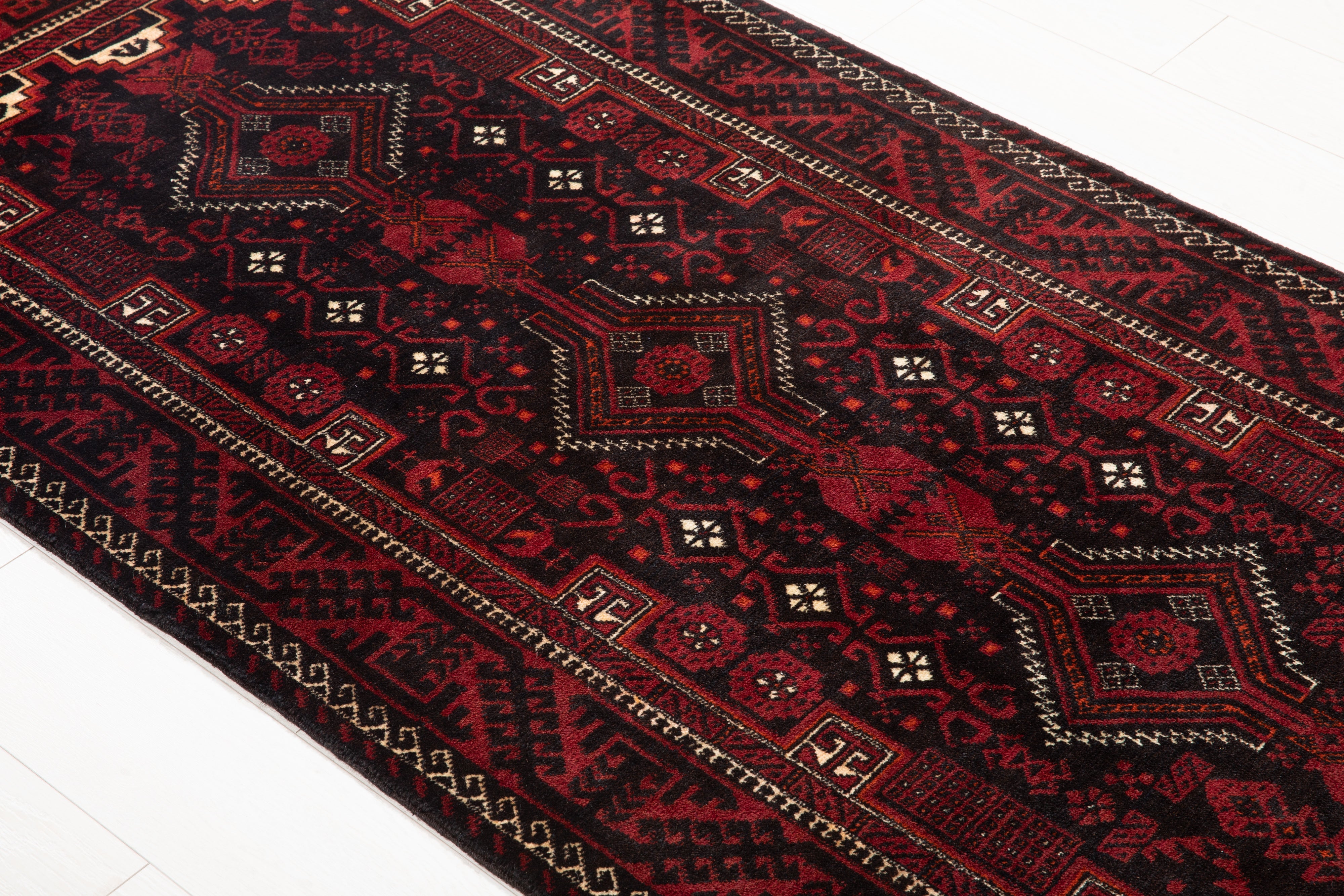 Hand-Knotted Vintage Wool Area Rug – 6' 4" x 3' 3" (193 x 100 cm) - Yasi & Fara