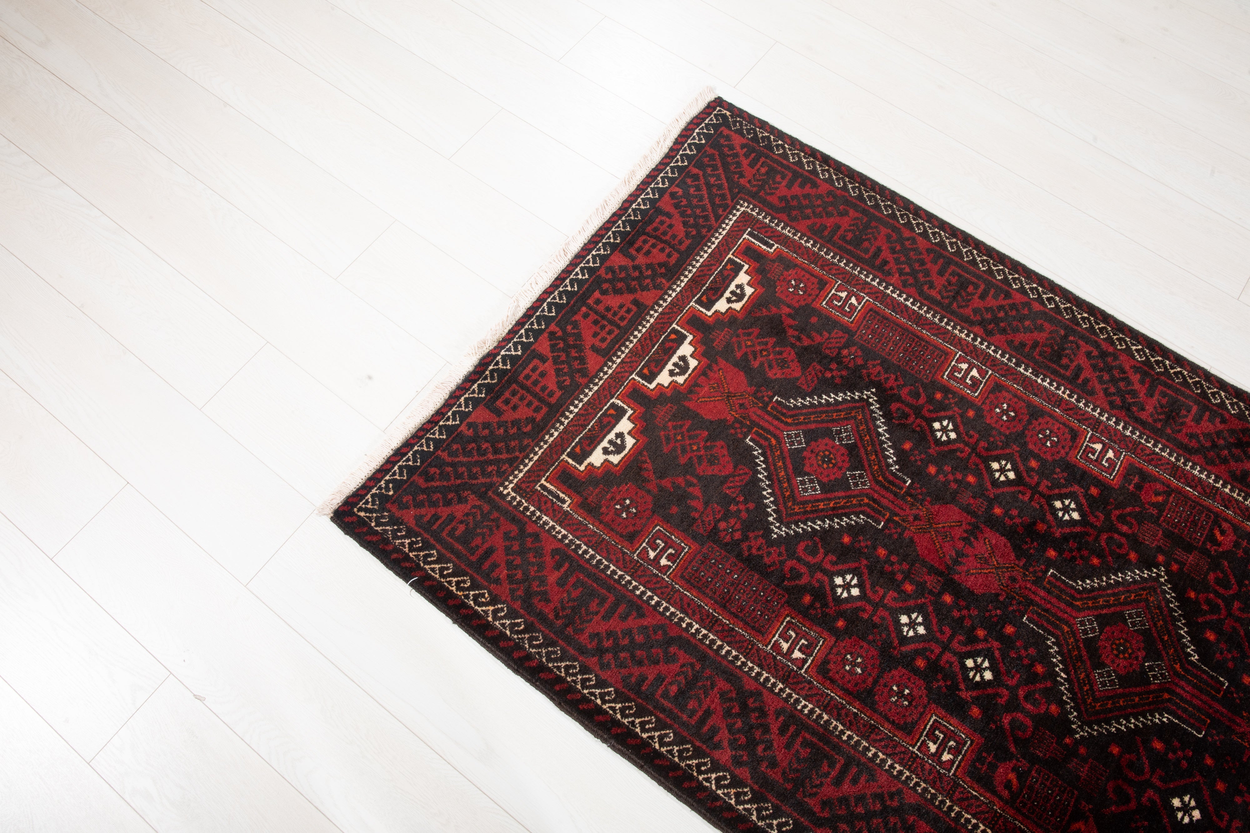 Hand-Knotted Vintage Wool Area Rug – 6' 4" x 3' 3" (193 x 100 cm) - Yasi & Fara