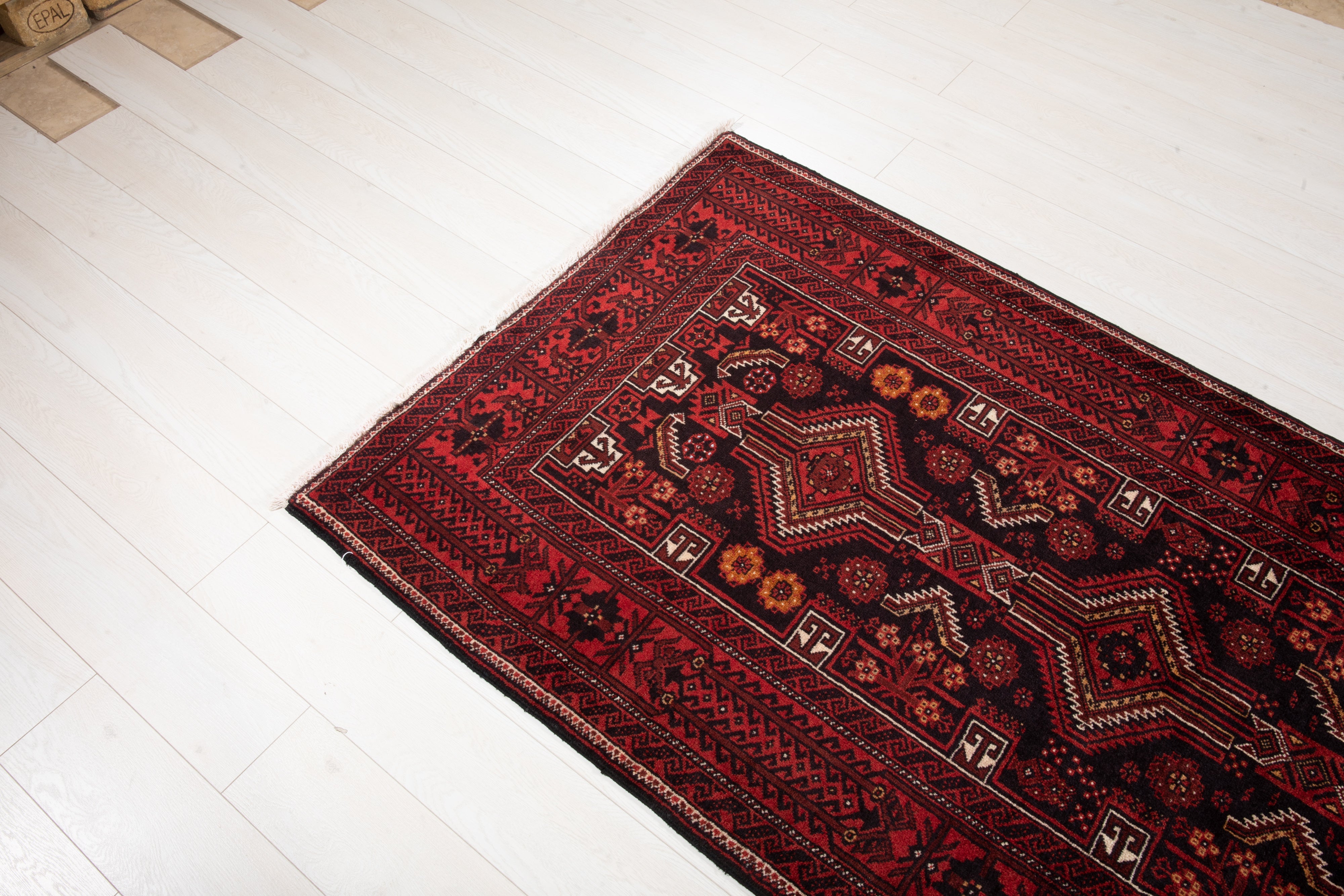 Hand-Knotted Vintage Wool Area Rug – 7' x 3' 6" (214 x 108 cm) - Yasi & Fara