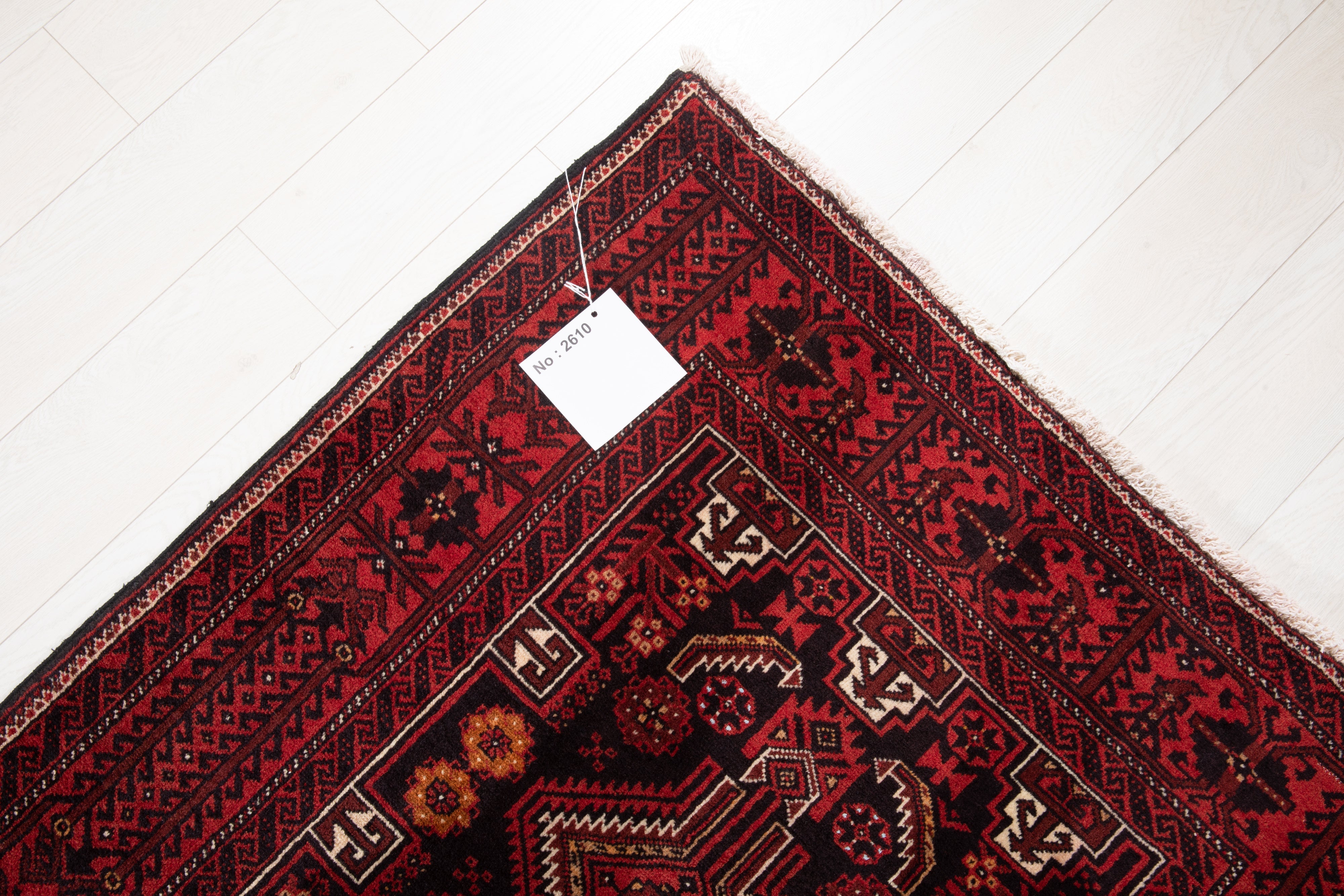 Hand-Knotted Vintage Wool Area Rug – 7' x 3' 6" (214 x 108 cm) - Yasi & Fara