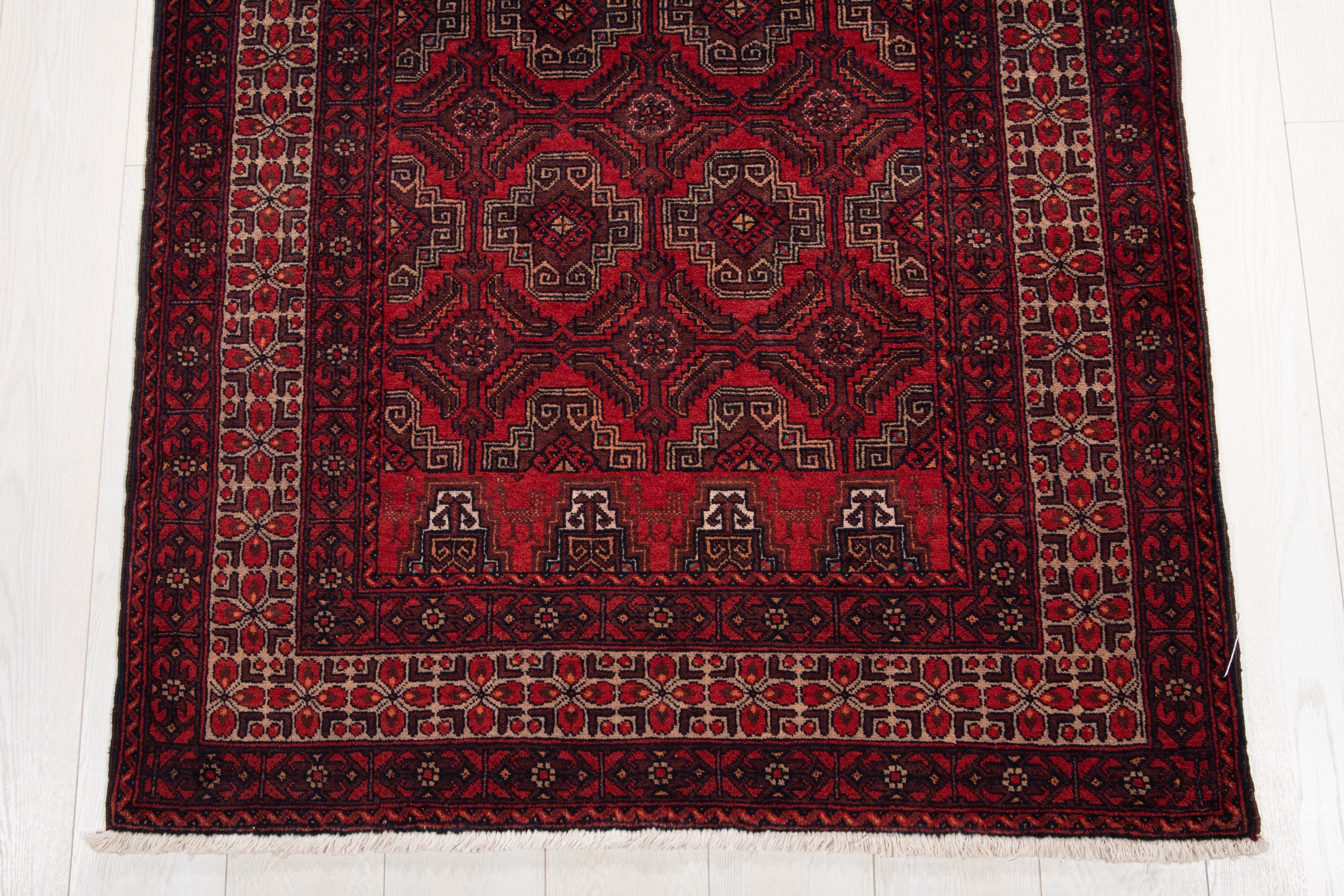 Hand-Knotted Vintage Wool Area Rug – 6' 10" x 3' 5" (209 x 104 cm) - Yasi & Fara