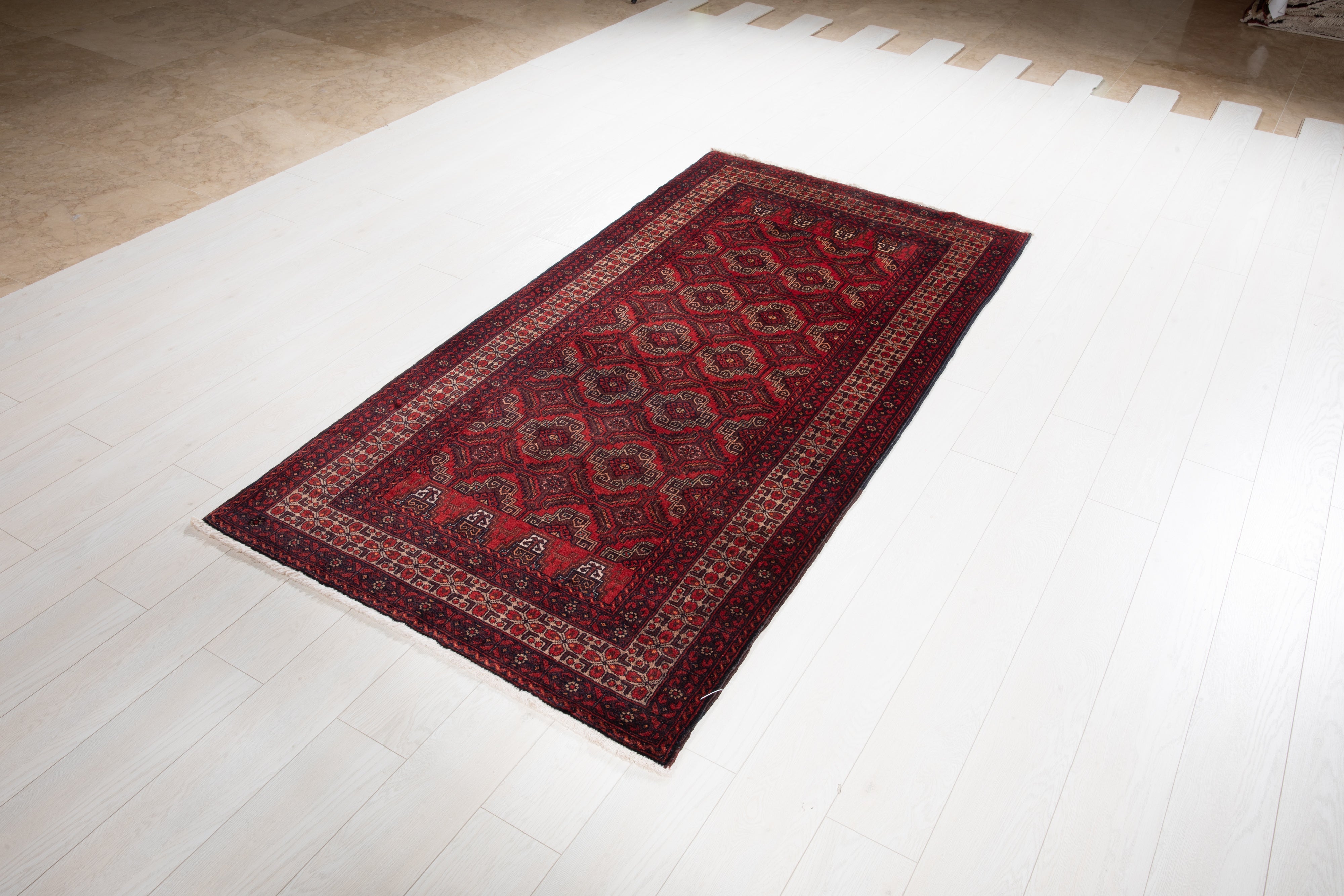 Hand-Knotted Vintage Wool Area Rug – 6' 10" x 3' 5" (209 x 104 cm) - Yasi & Fara