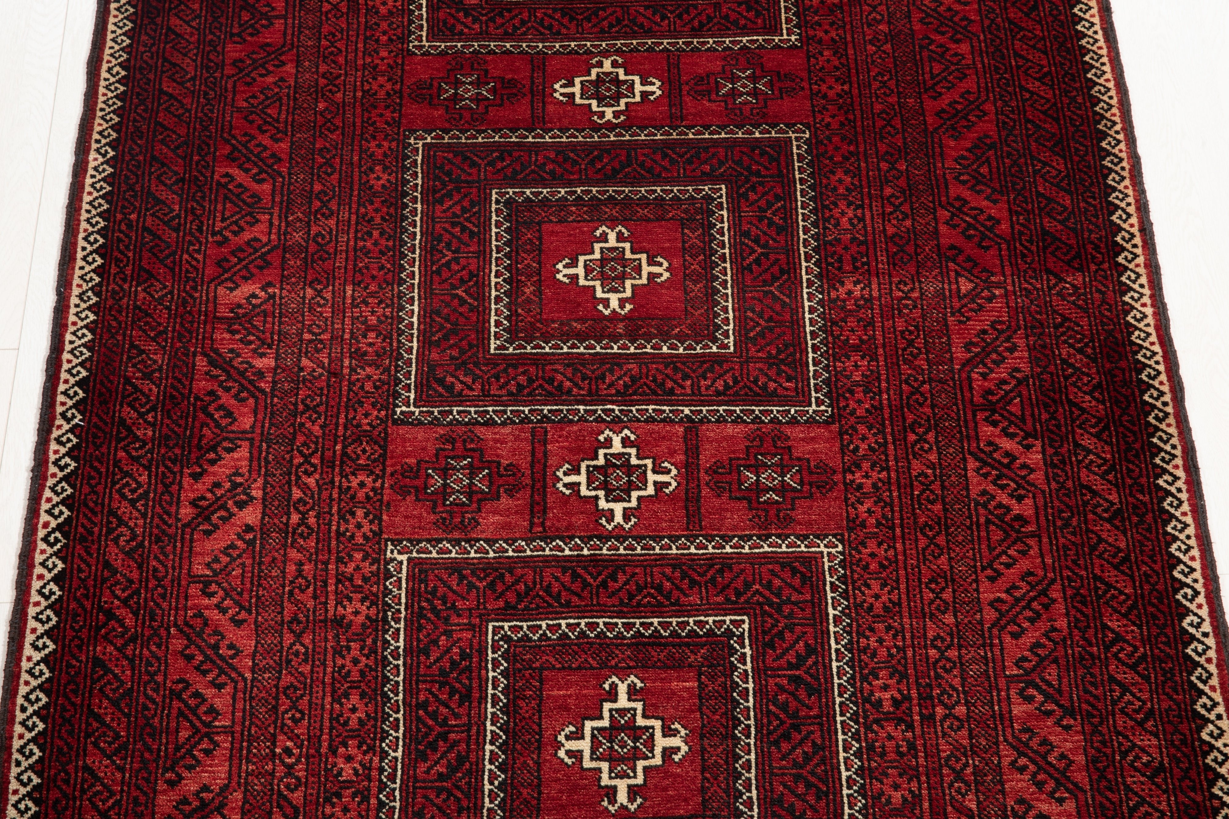 Hand-Knotted Vintage Wool Area Rug – 6' 7" x 3' 9" (202 x 114 cm) - Yasi & Fara