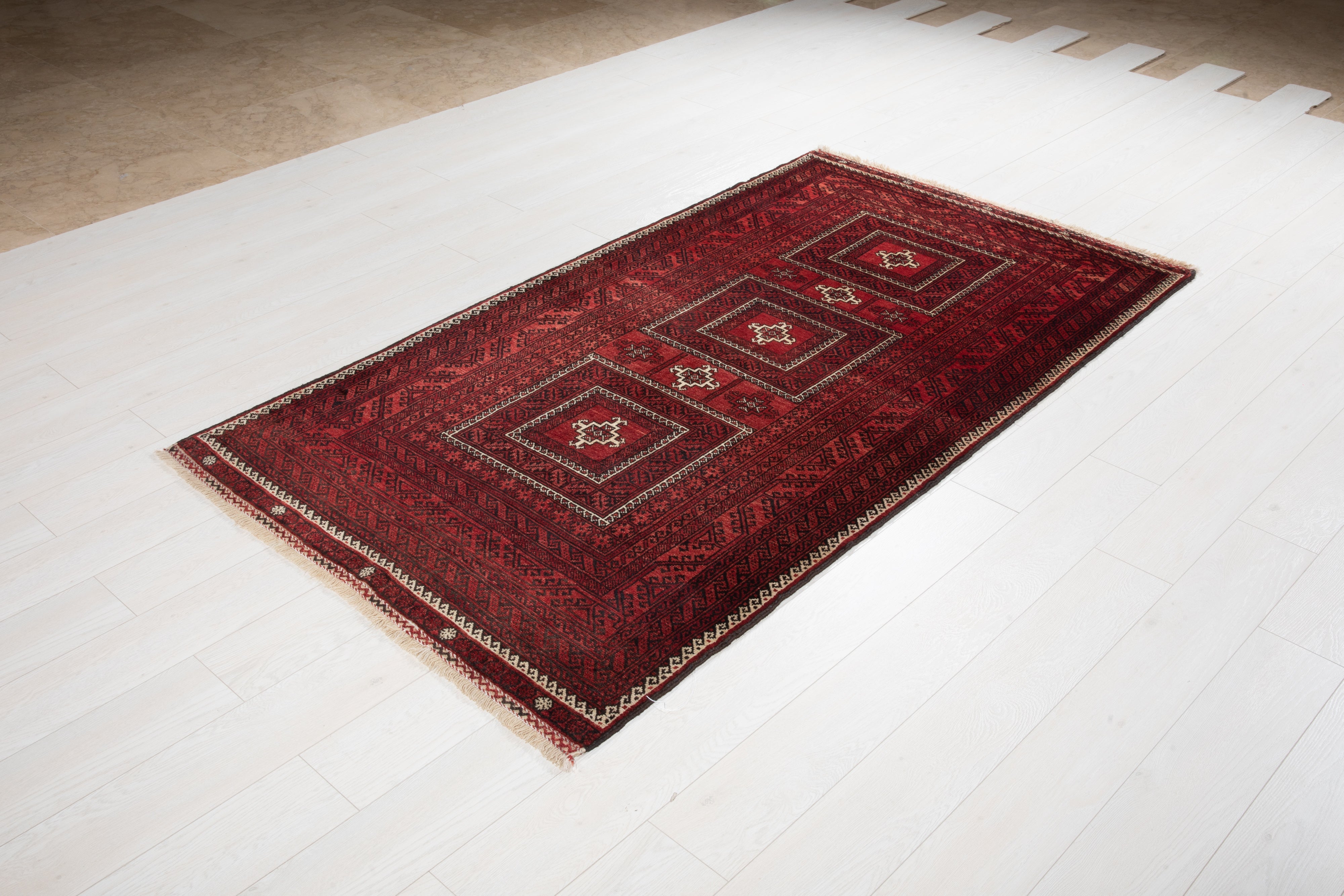 Hand-Knotted Vintage Wool Area Rug – 6' 7" x 3' 9" (202 x 114 cm) - Yasi & Fara