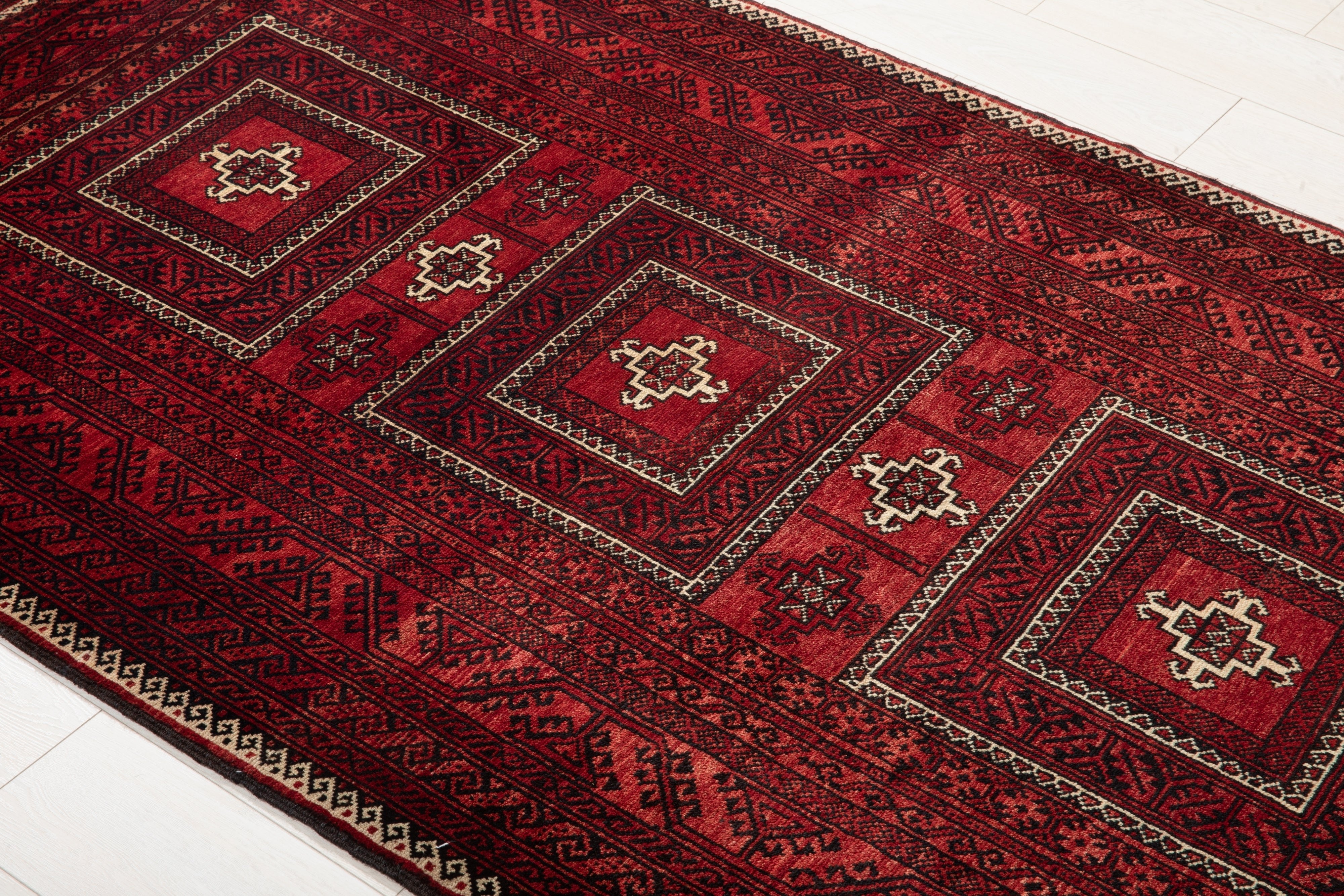 Hand-Knotted Vintage Wool Area Rug – 6' 7" x 3' 9" (202 x 114 cm) - Yasi & Fara