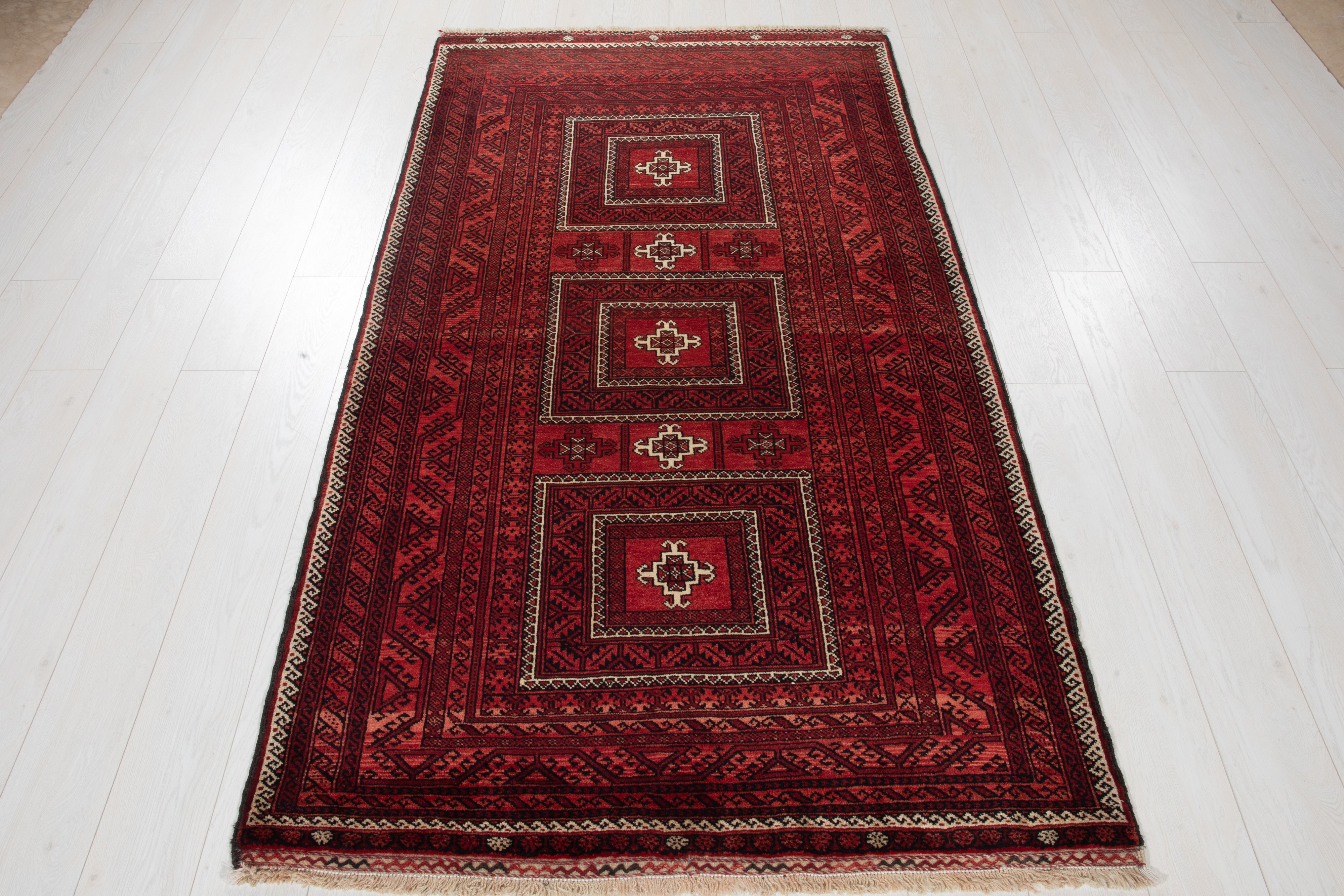 Hand-Knotted Vintage Wool Area Rug – 6' 7" x 3' 9" (202 x 114 cm) - Yasi & Fara