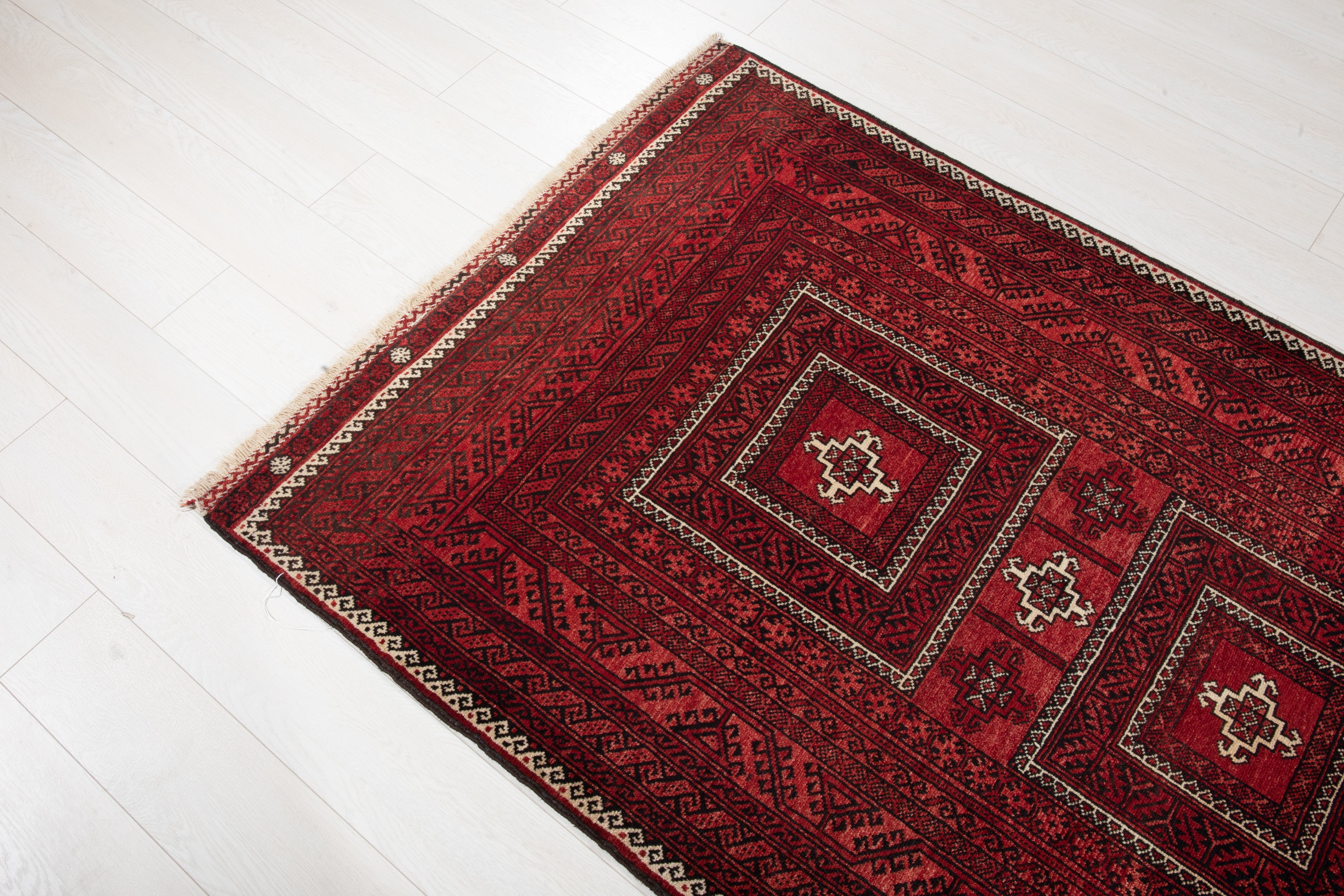 Hand-Knotted Vintage Wool Area Rug – 6' 7" x 3' 9" (202 x 114 cm) - Yasi & Fara