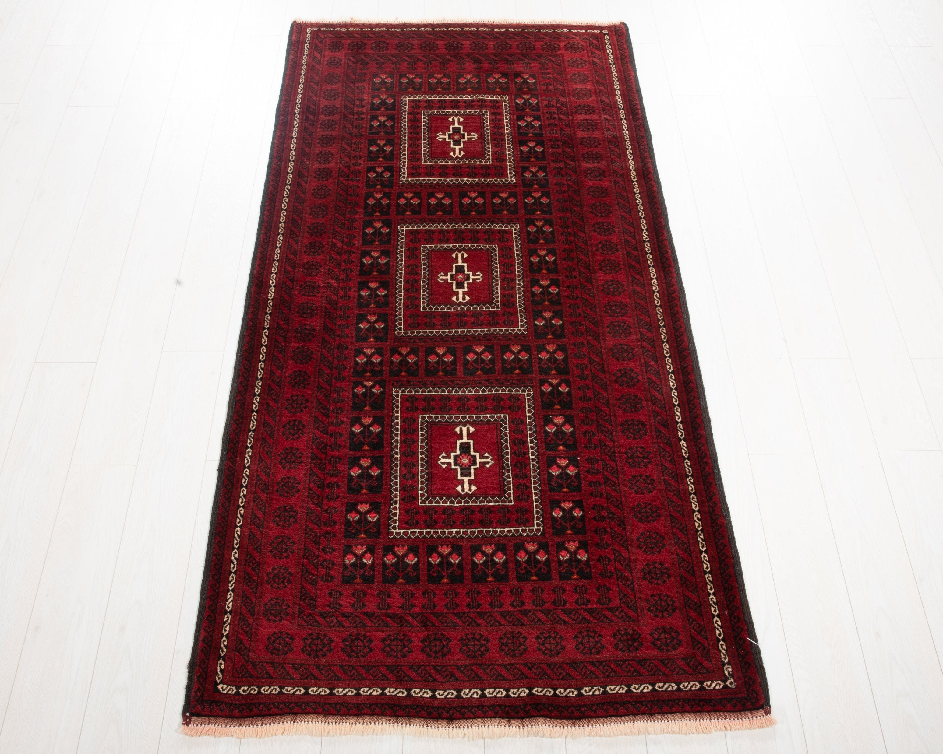 Hand-Knotted Vintage Wool Area Rug – 6' 11" x 3' 6" (210 x 106 cm) - Yasi & Fara