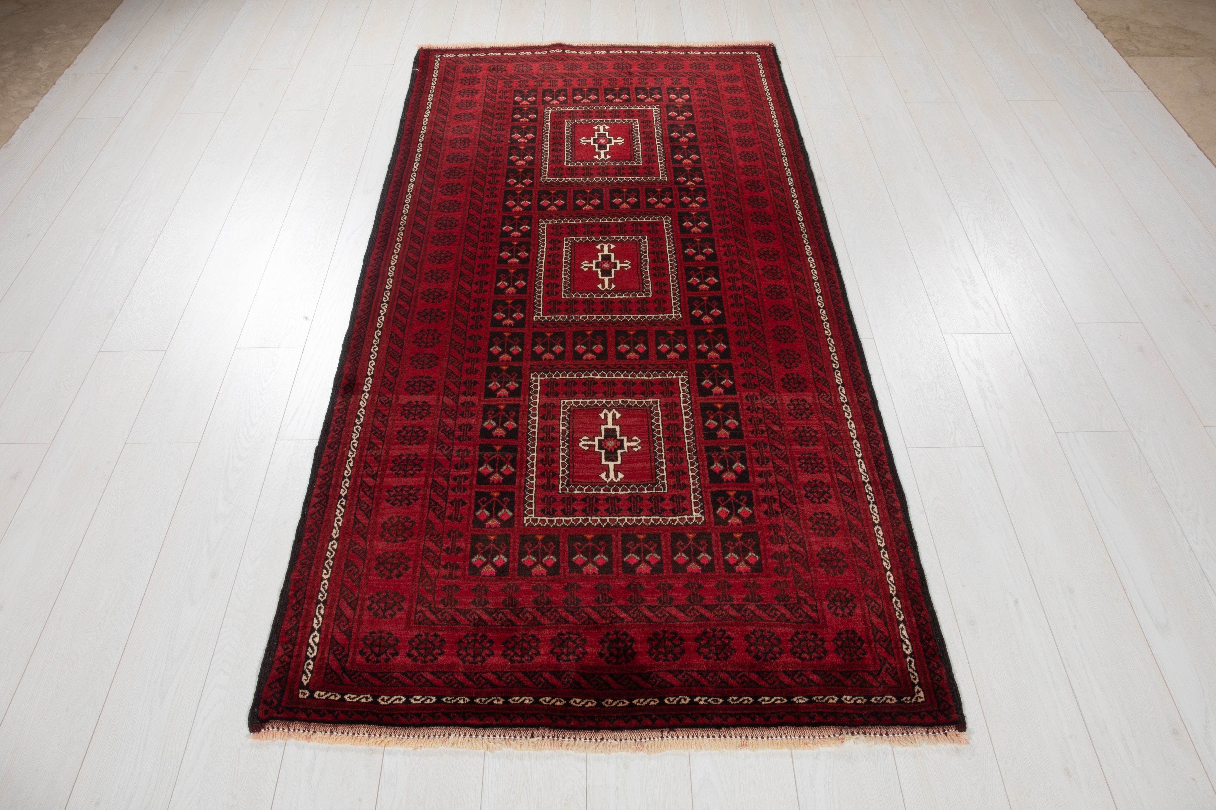 Hand-Knotted Vintage Wool Area Rug – 6' 11" x 3' 6" (210 x 106 cm) - Yasi & Fara