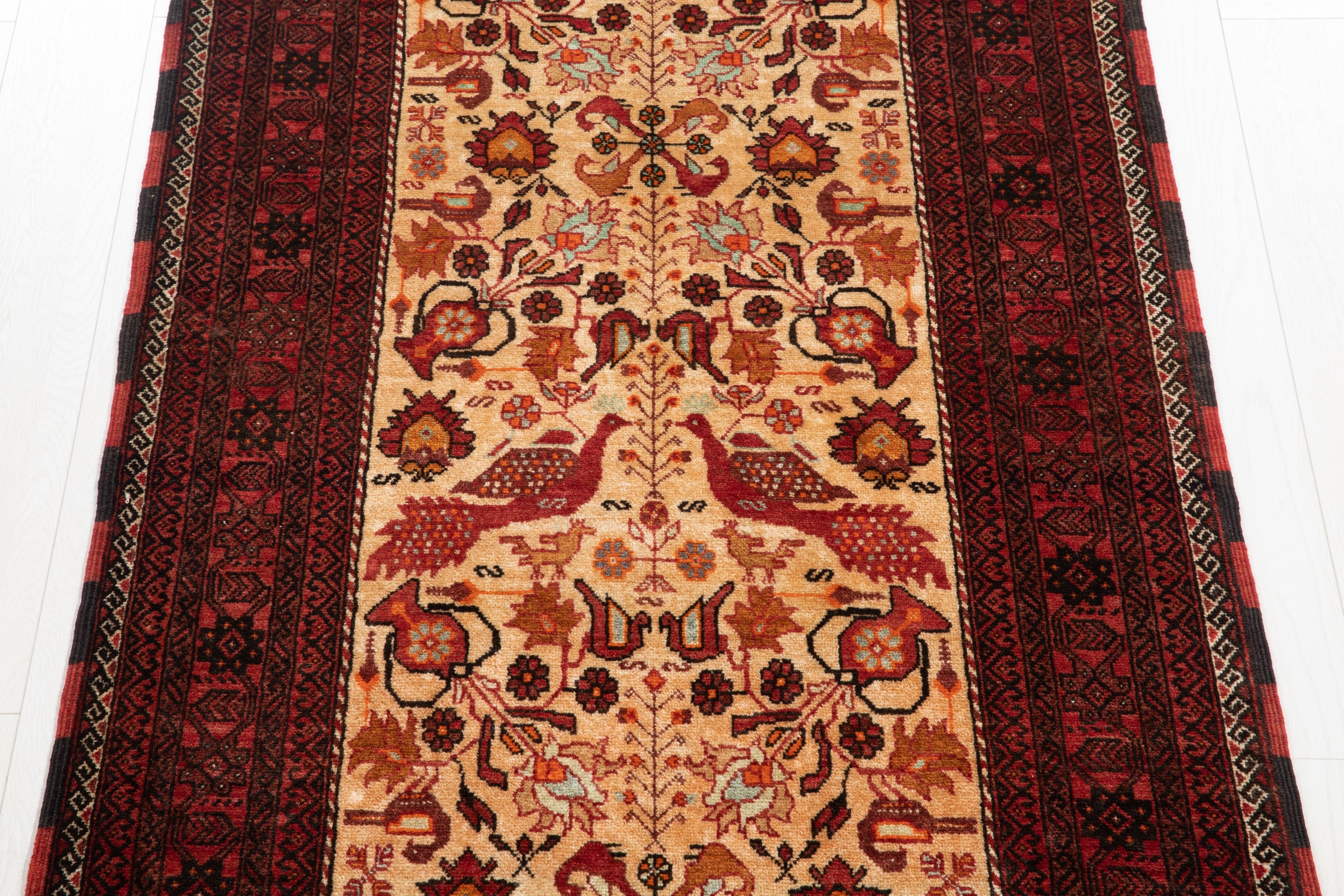 Hand-Knotted Vintage Wool Area Rug – 6' 11" x 3' 5" (212 x 106 cm) - Yasi & Fara