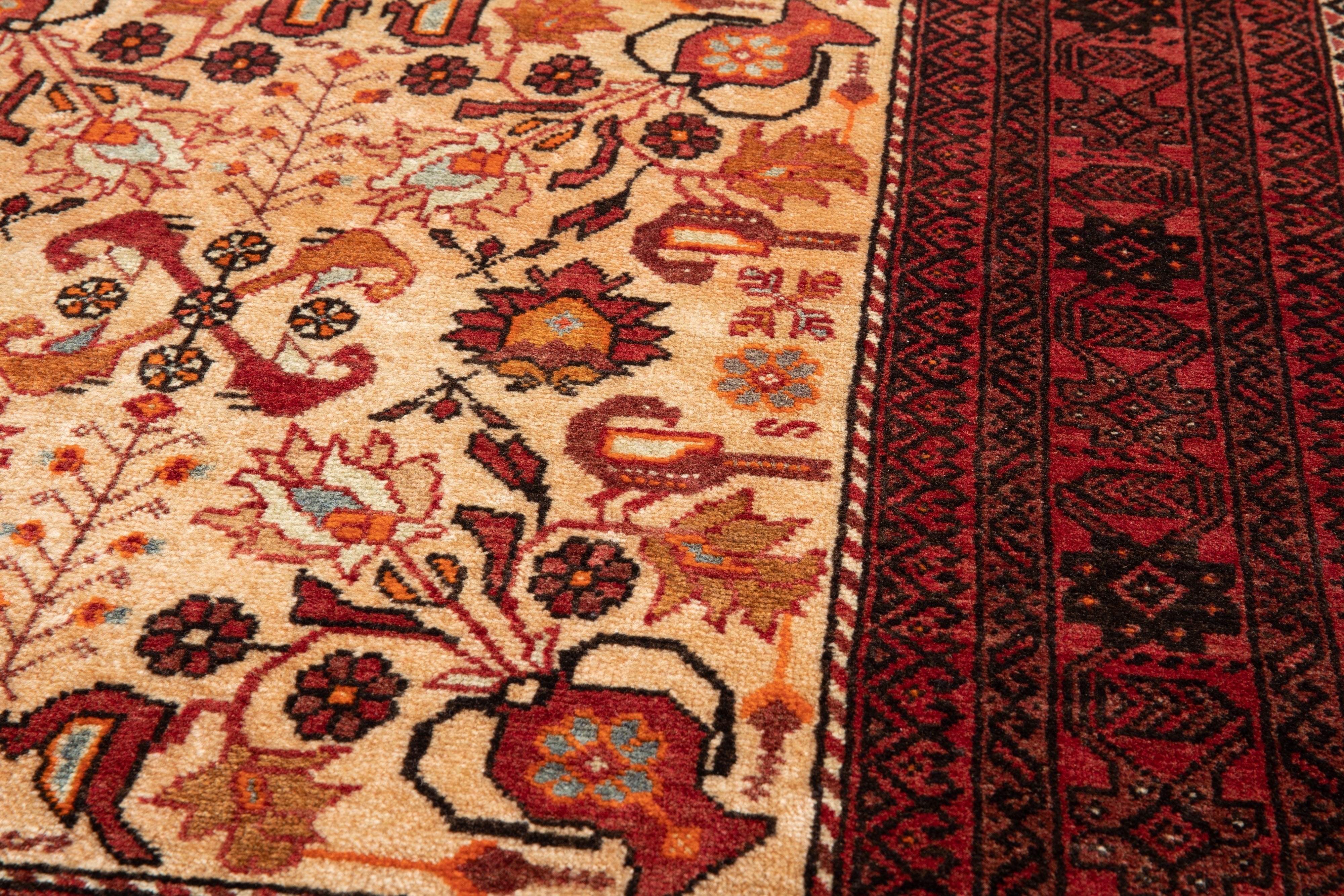 Hand-Knotted Vintage Wool Area Rug – 6' 11" x 3' 5" (212 x 106 cm) - Yasi & Fara