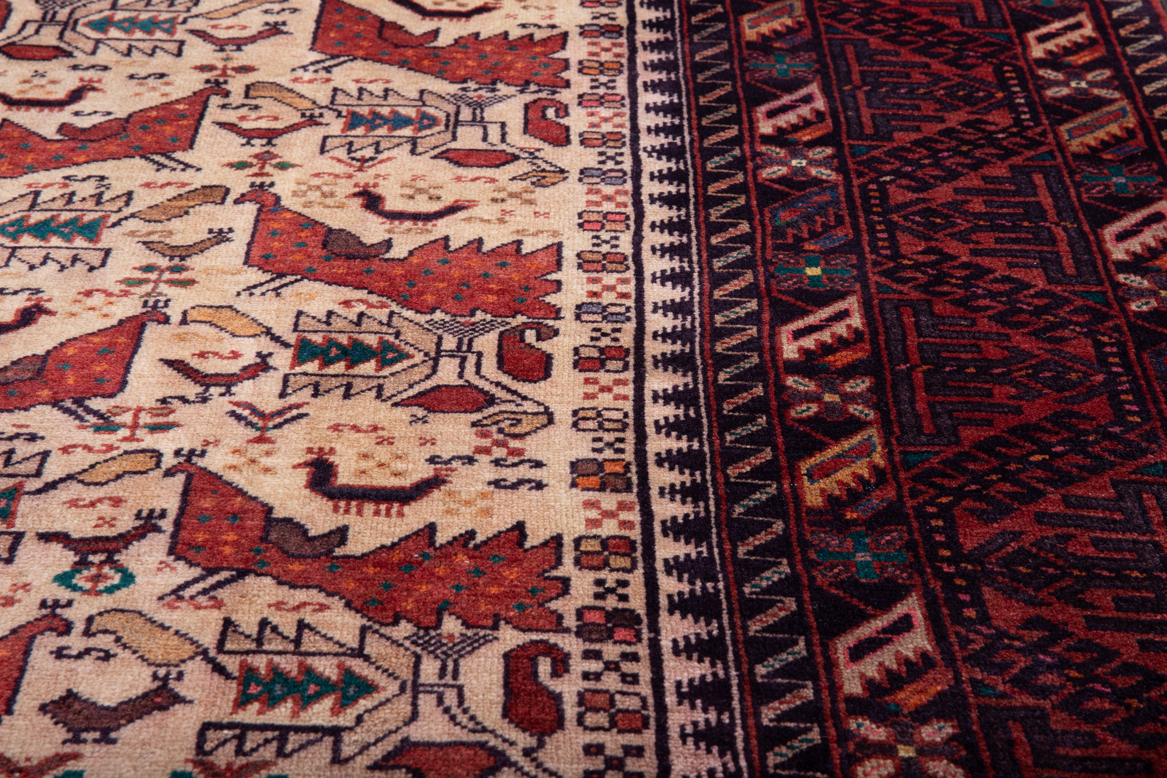 Hand-Knotted Vintage Wool Area Rug – 6' 10" x 3' 7" (209 x 109 cm) - Yasi & Fara