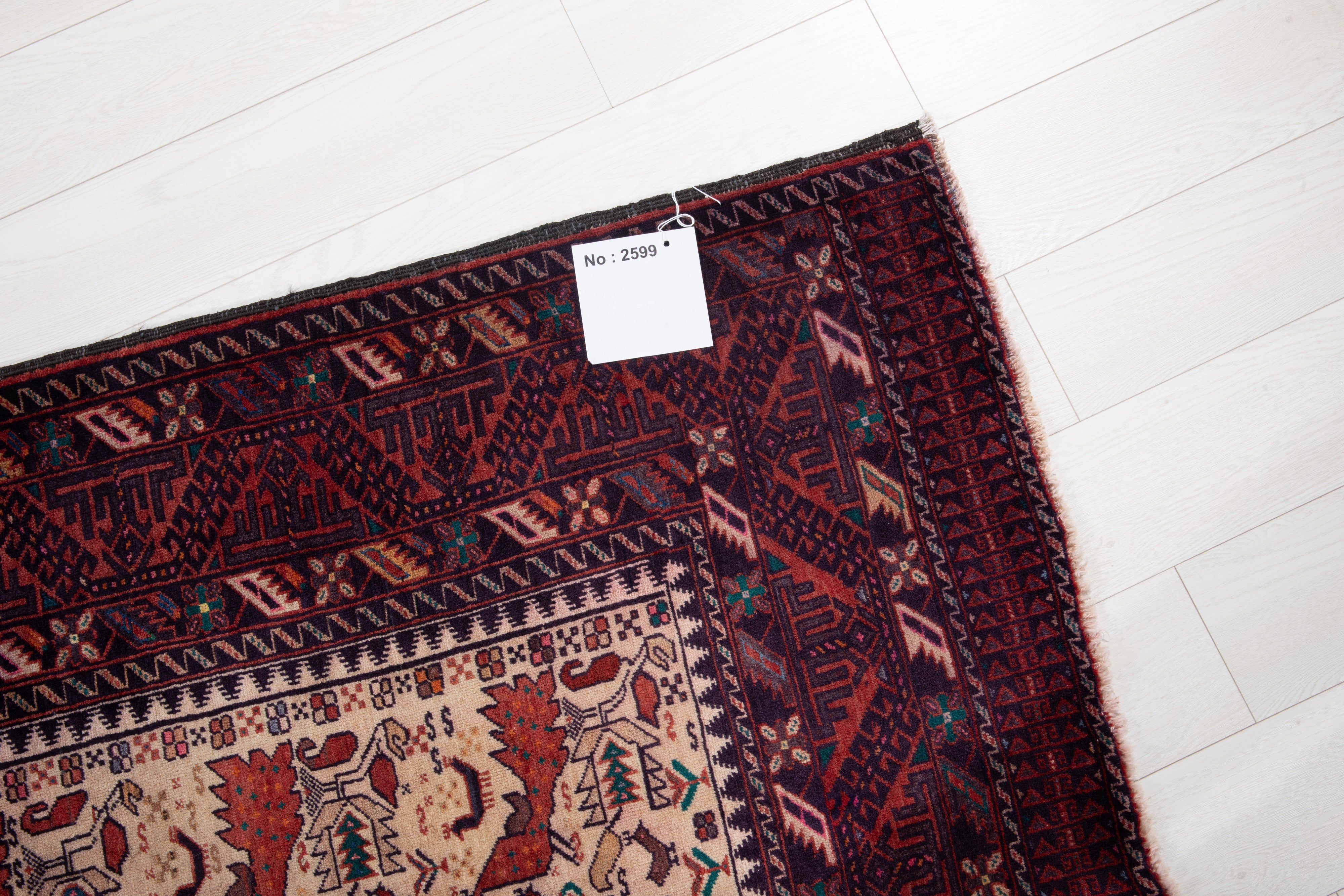 Hand-Knotted Vintage Wool Area Rug – 6' 10" x 3' 7" (209 x 109 cm) - Yasi & Fara