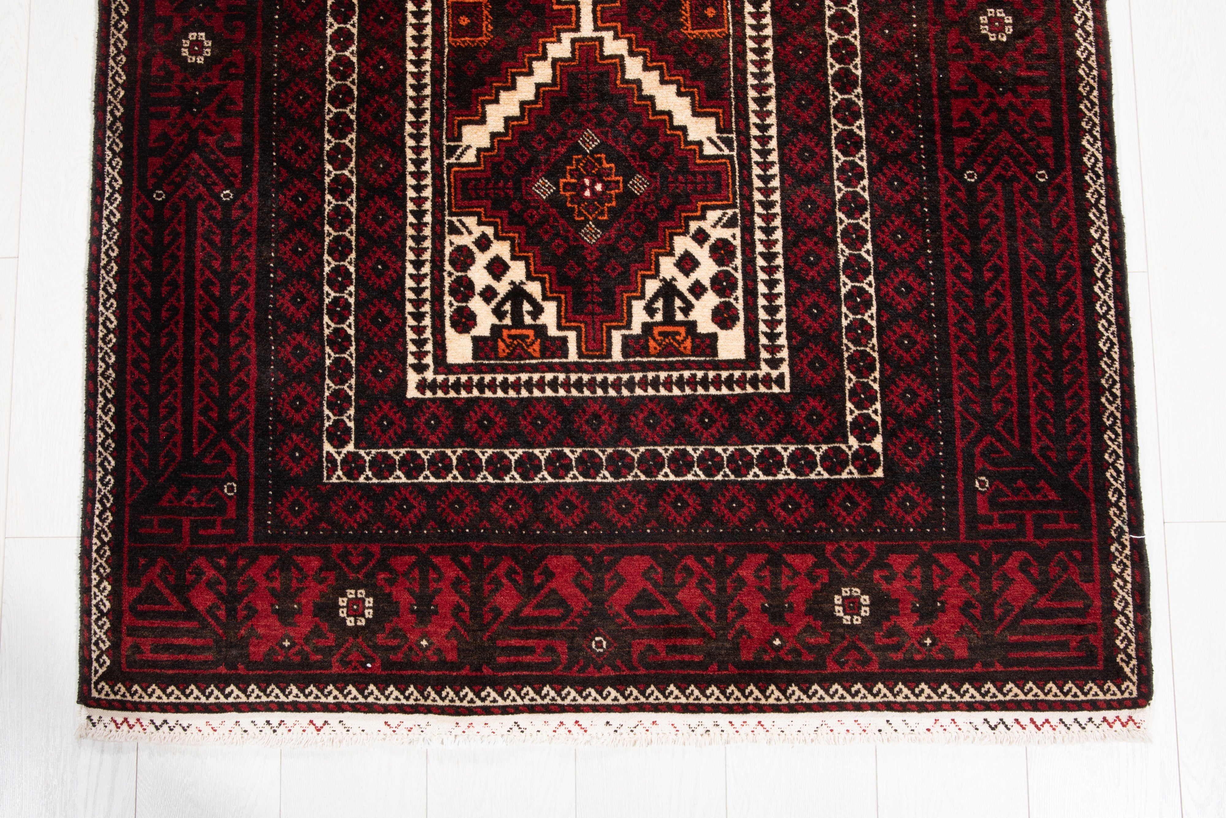 Hand-Knotted Vintage Wool Area Rug – 6' 8" x 3' 6" (203 x 106 cm) - Yasi & Fara
