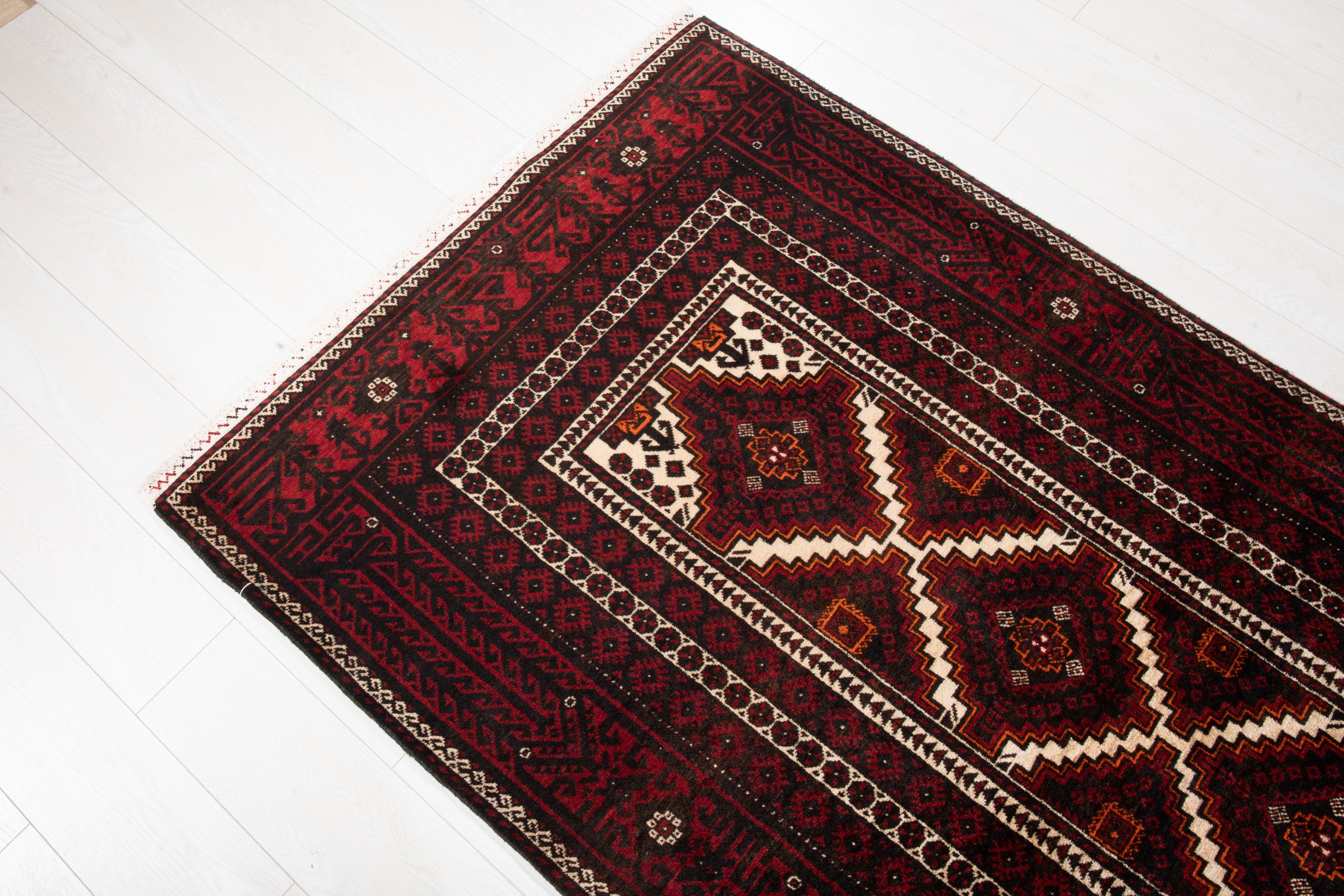 Hand-Knotted Vintage Wool Area Rug – 6' 8" x 3' 6" (203 x 106 cm) - Yasi & Fara