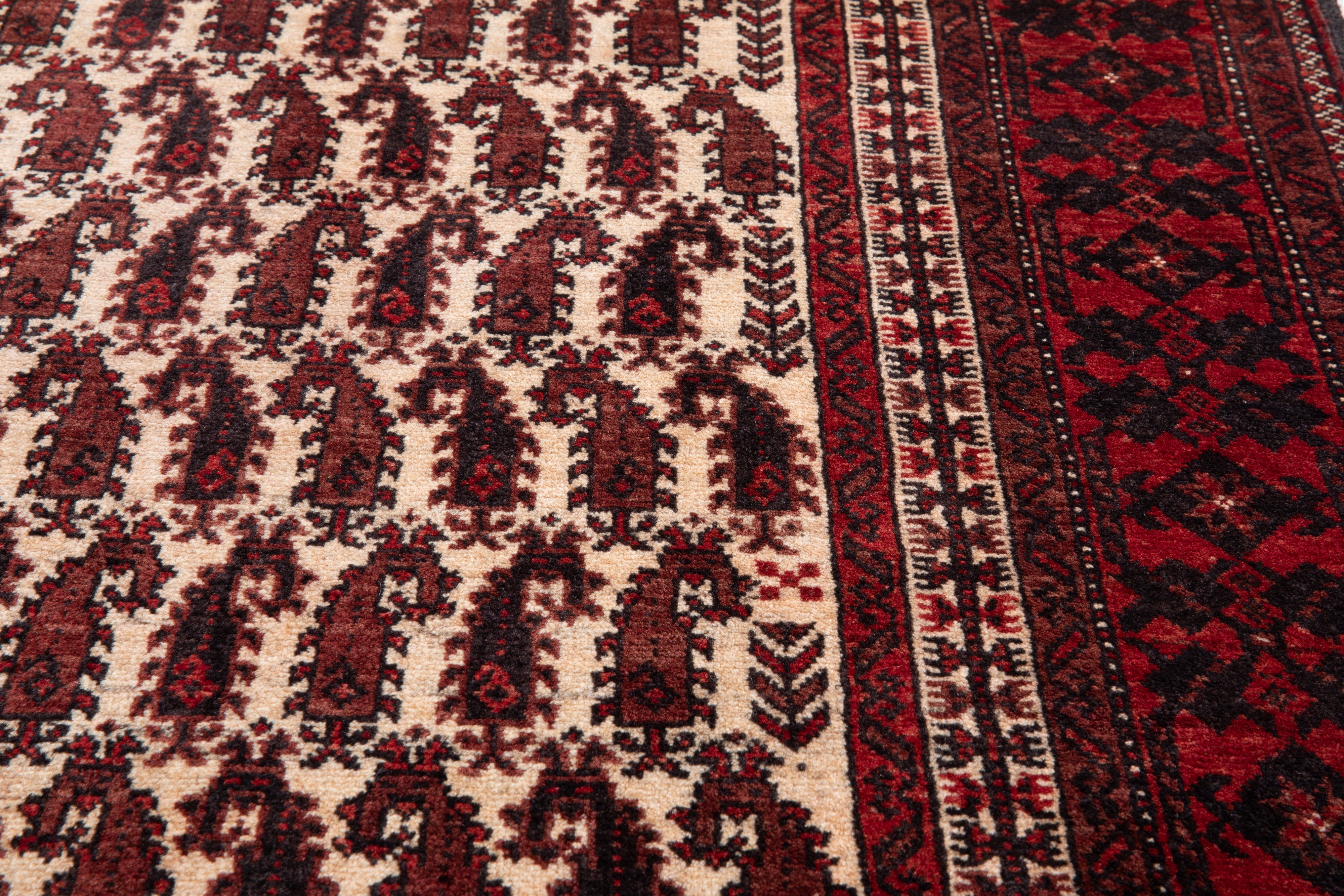 Hand-Knotted Vintage Prayer Wool Area Rug – 6' x 3' 1" (182 x 95 cm) - Yasi & Fara