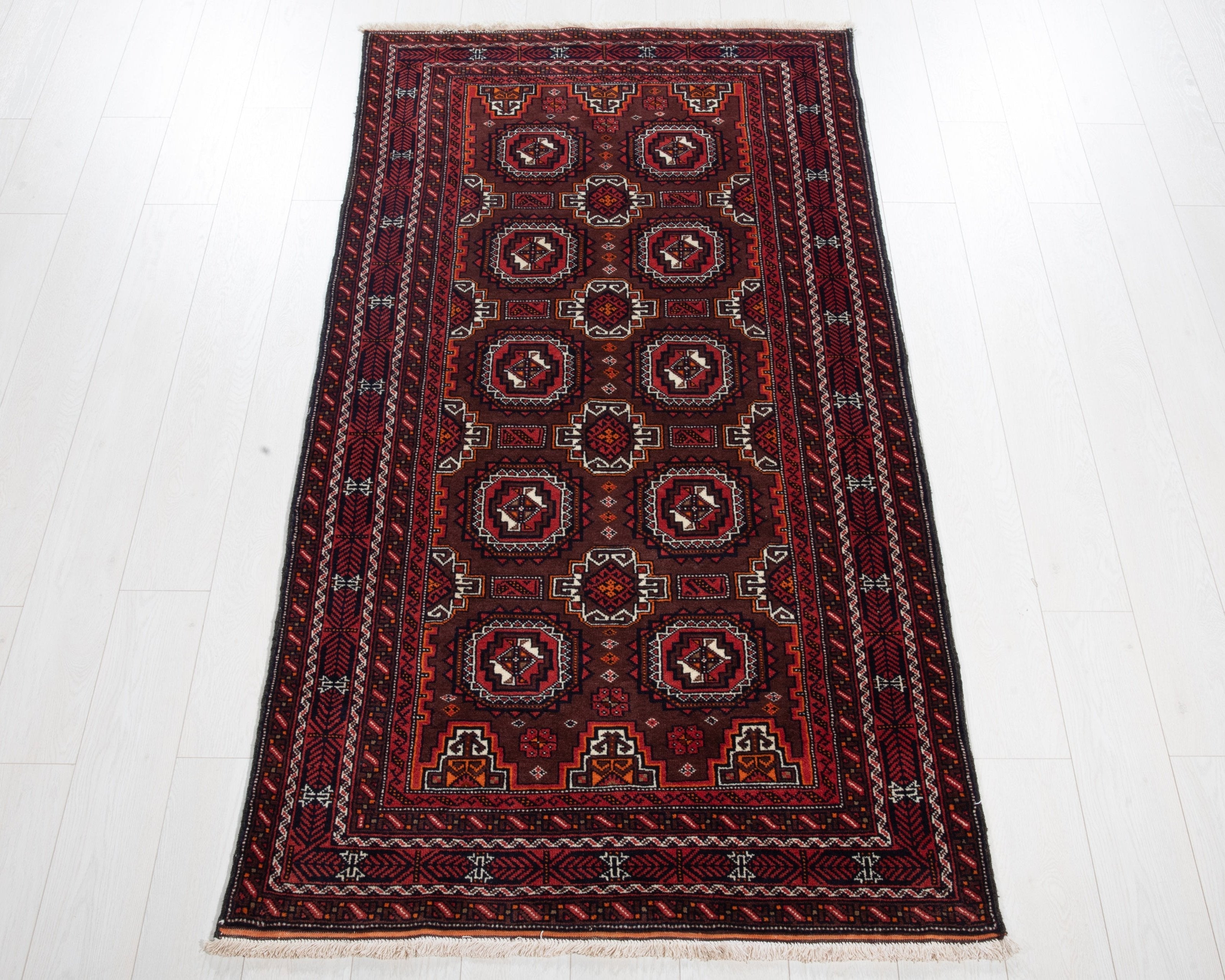 Hand-Knotted Vintage Wool Area Rug – 6' 8" x 3' 6" (203 x 106 cm) - Yasi & Fara