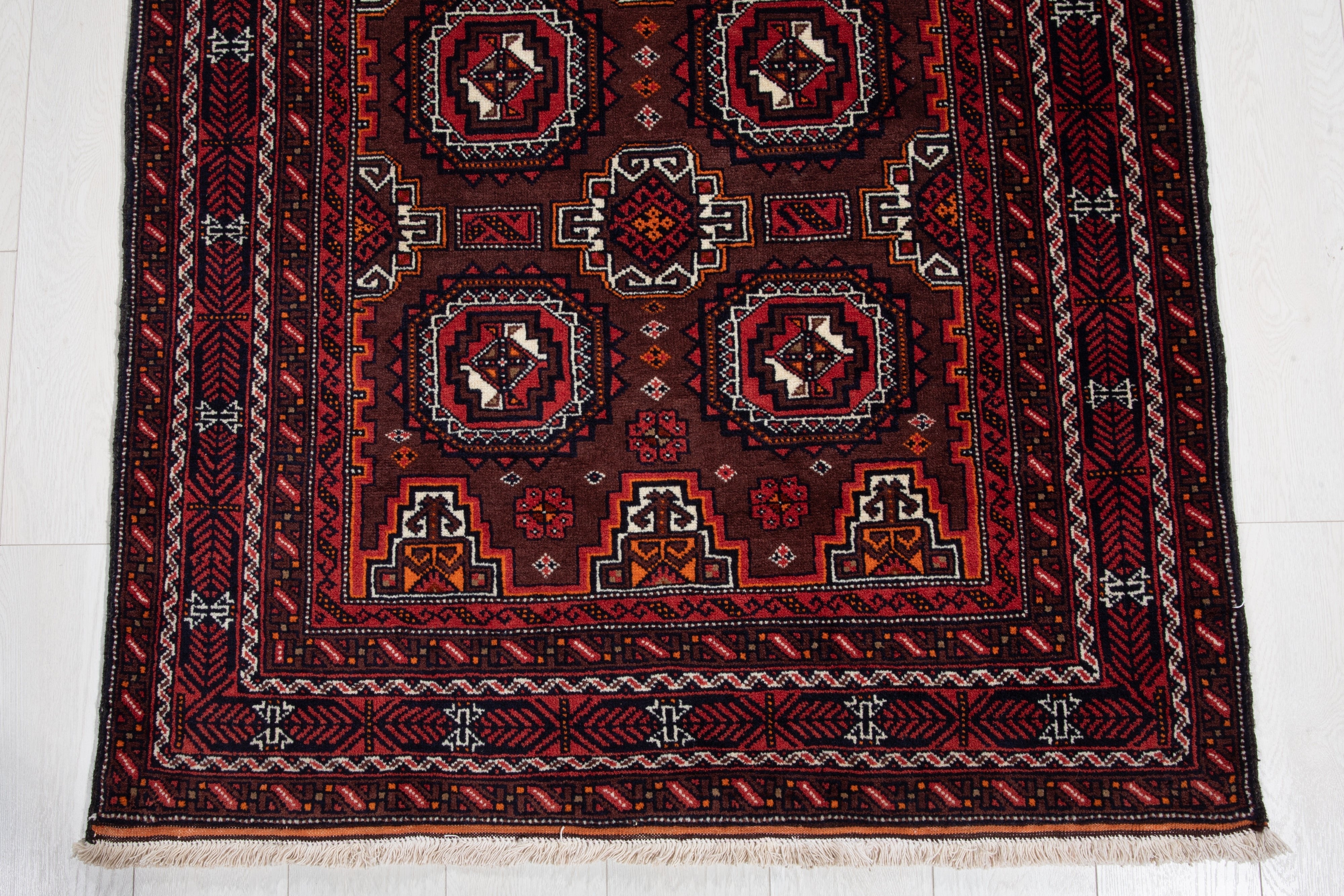 Hand-Knotted Vintage Wool Area Rug – 6' 8" x 3' 6" (203 x 106 cm) - Yasi & Fara