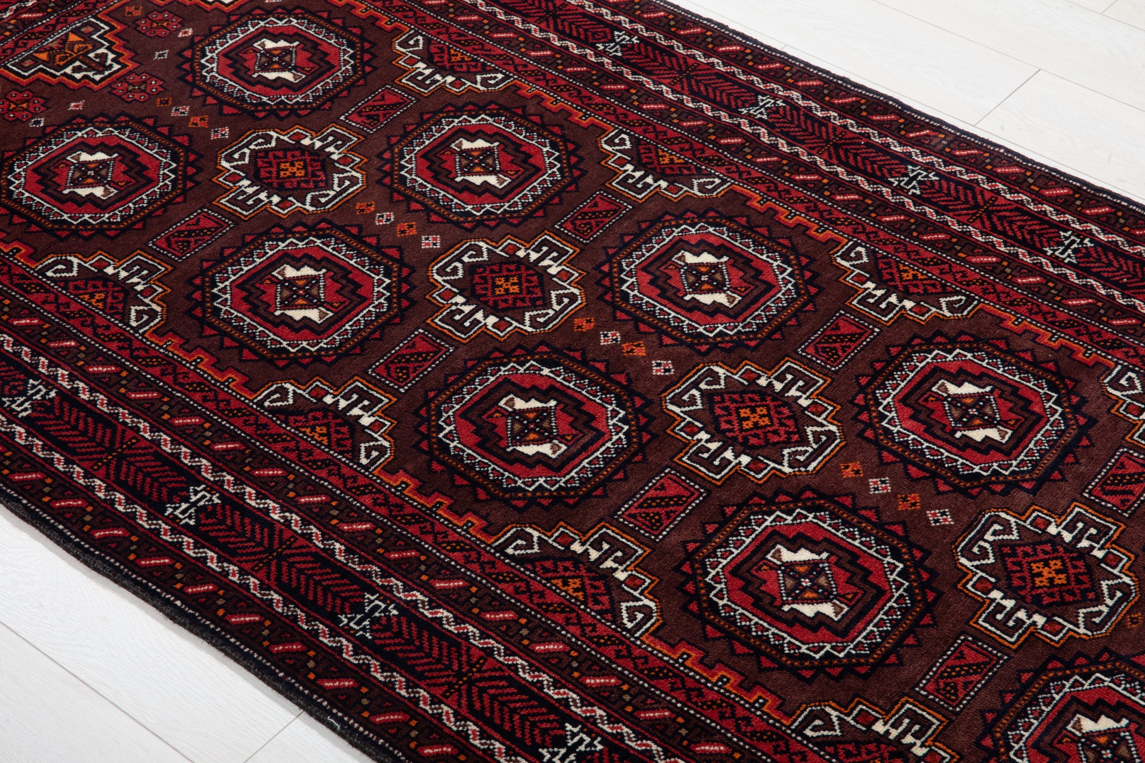 Hand-Knotted Vintage Wool Area Rug – 6' 8" x 3' 6" (203 x 106 cm) - Yasi & Fara
