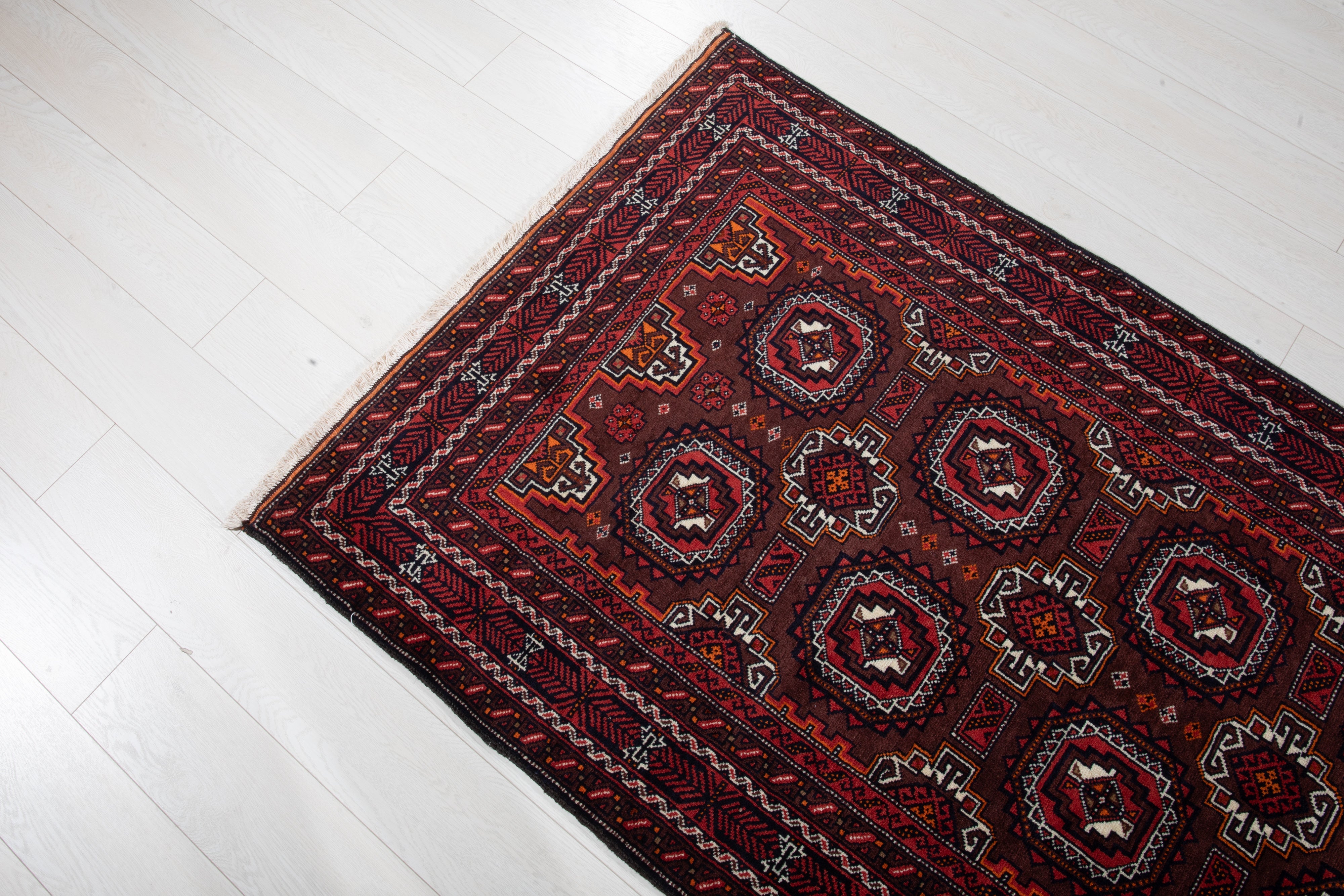 Hand-Knotted Vintage Wool Area Rug – 6' 8" x 3' 6" (203 x 106 cm) - Yasi & Fara