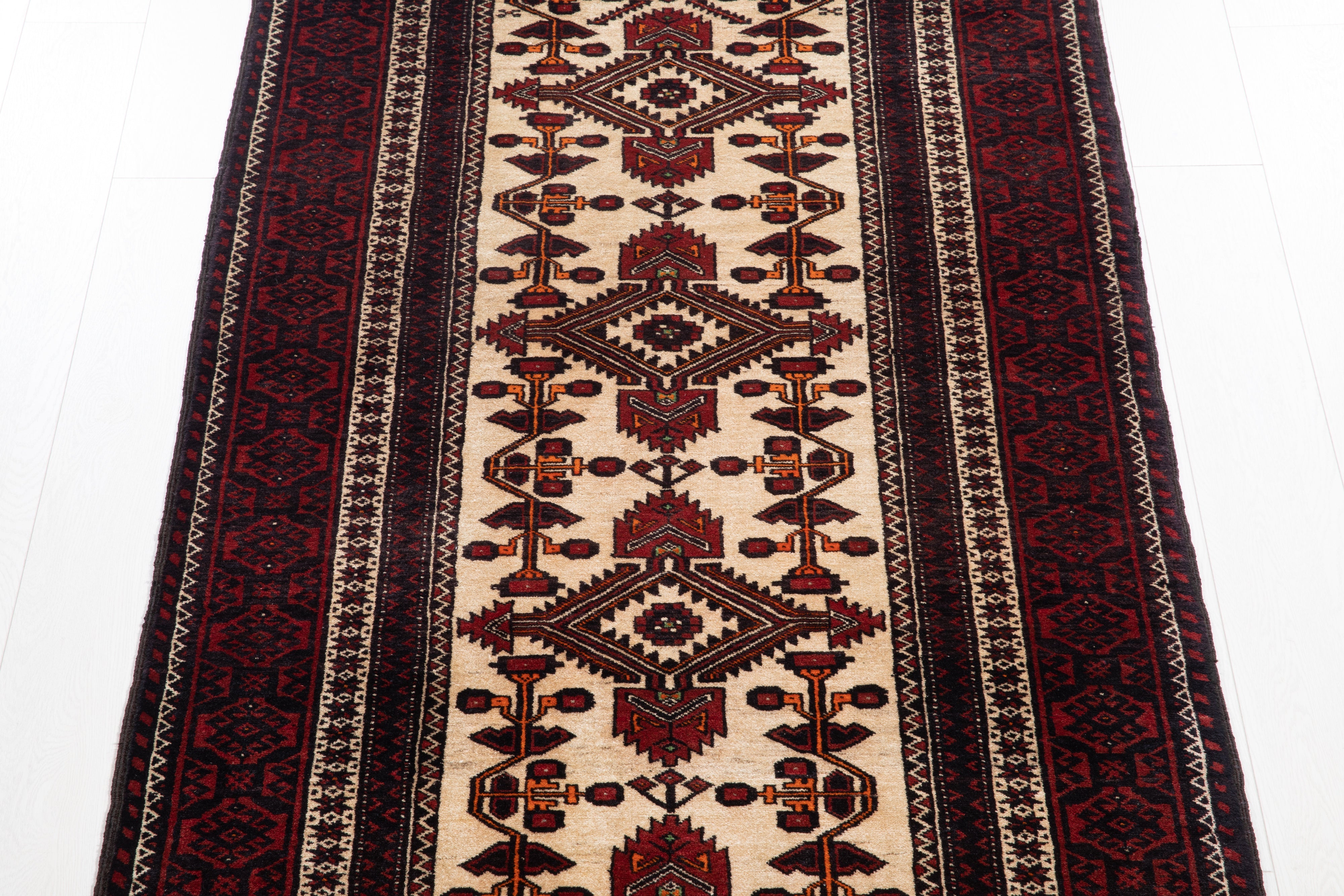 Hand-Knotted Vintage Wool Area Rug – 6' 7" x 3' 4" (201 x 103 cm) - Yasi & Fara
