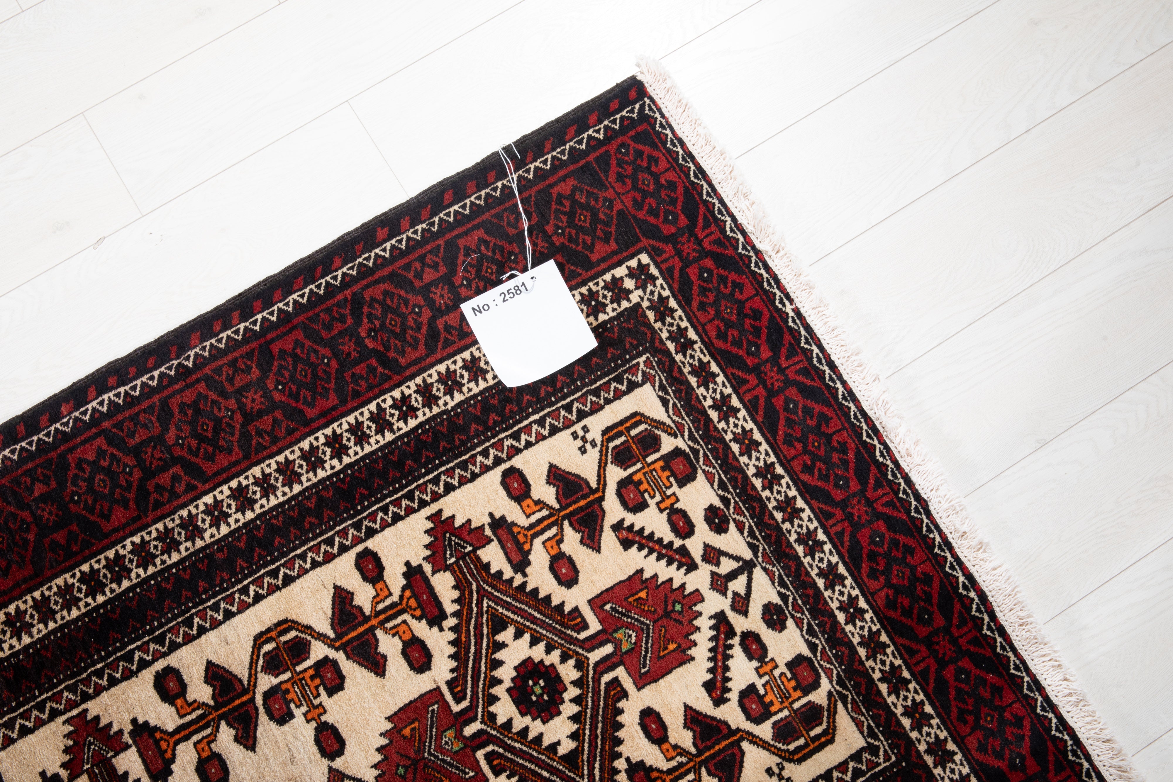 Hand-Knotted Vintage Wool Area Rug – 6' 7" x 3' 4" (201 x 103 cm) - Yasi & Fara