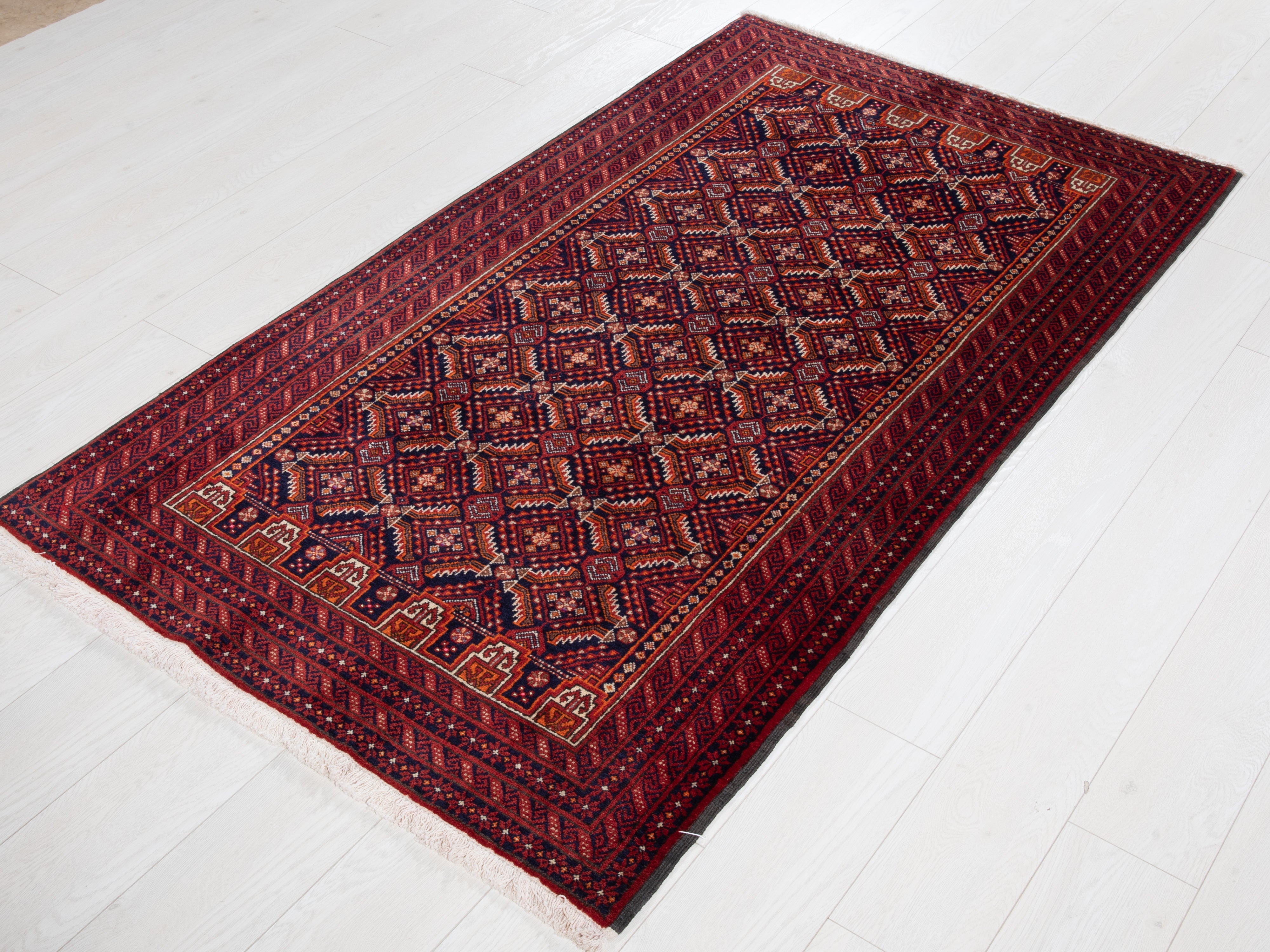 Hand-Knotted Vintage Wool Area Rug – 6' x 3' 3" (183 x 99 cm) - Yasi & Fara