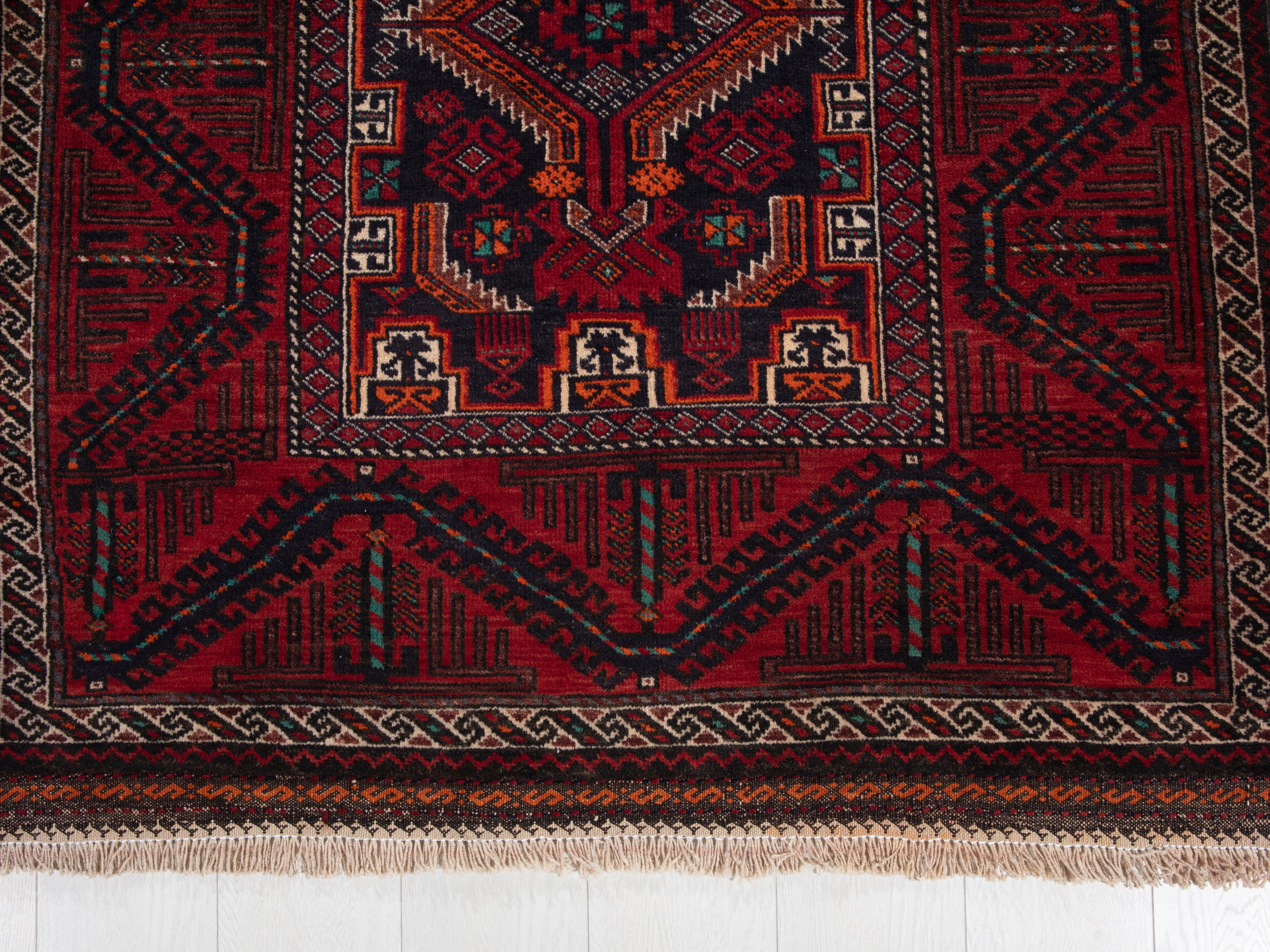 Hand-Knotted Vintage Wool Area Rug – 7' 3" x 3' 7" (220 x 109 cm) - Yasi & Fara