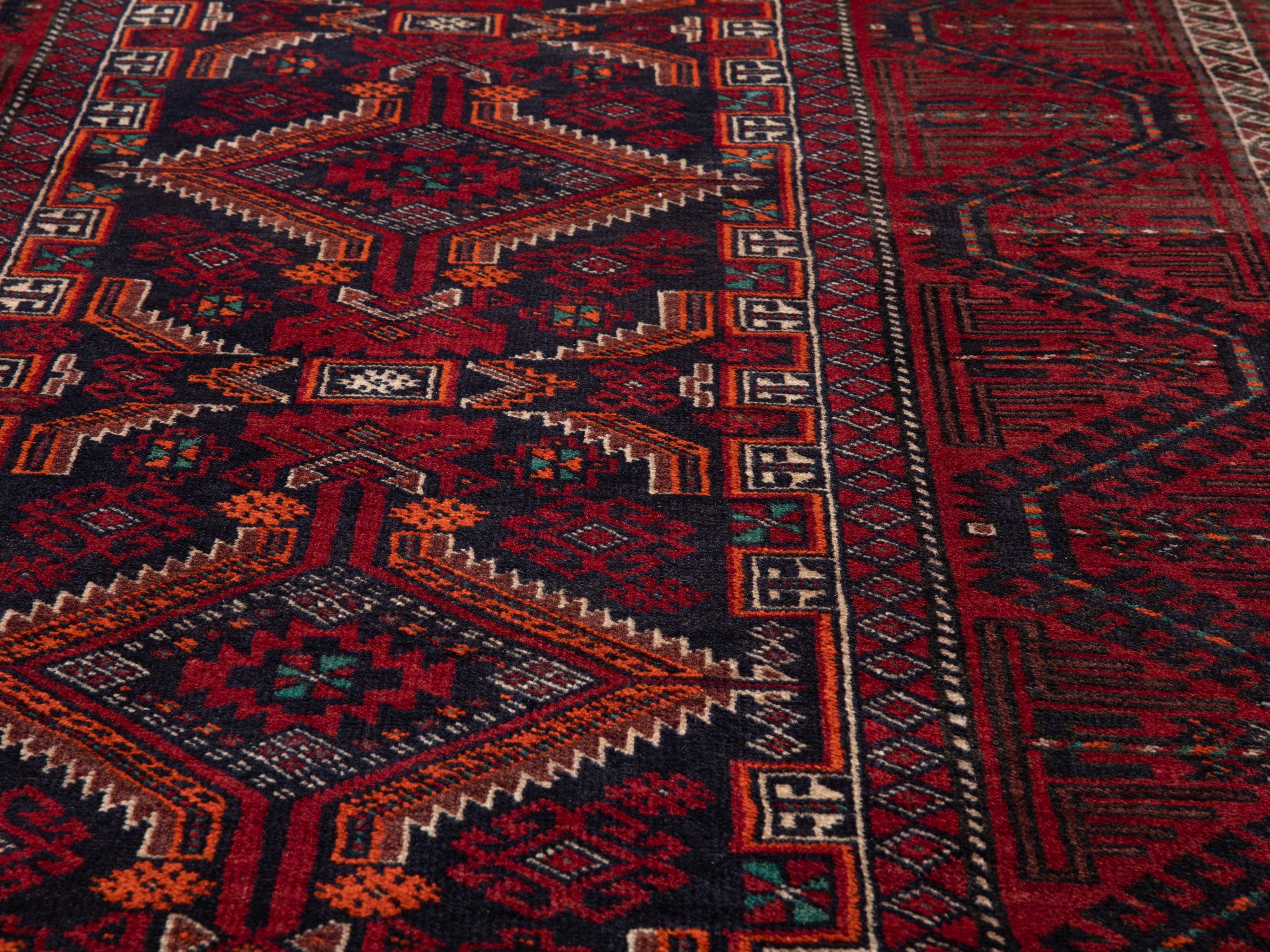 Hand-Knotted Vintage Wool Area Rug – 7' 3" x 3' 7" (220 x 109 cm) - Yasi & Fara