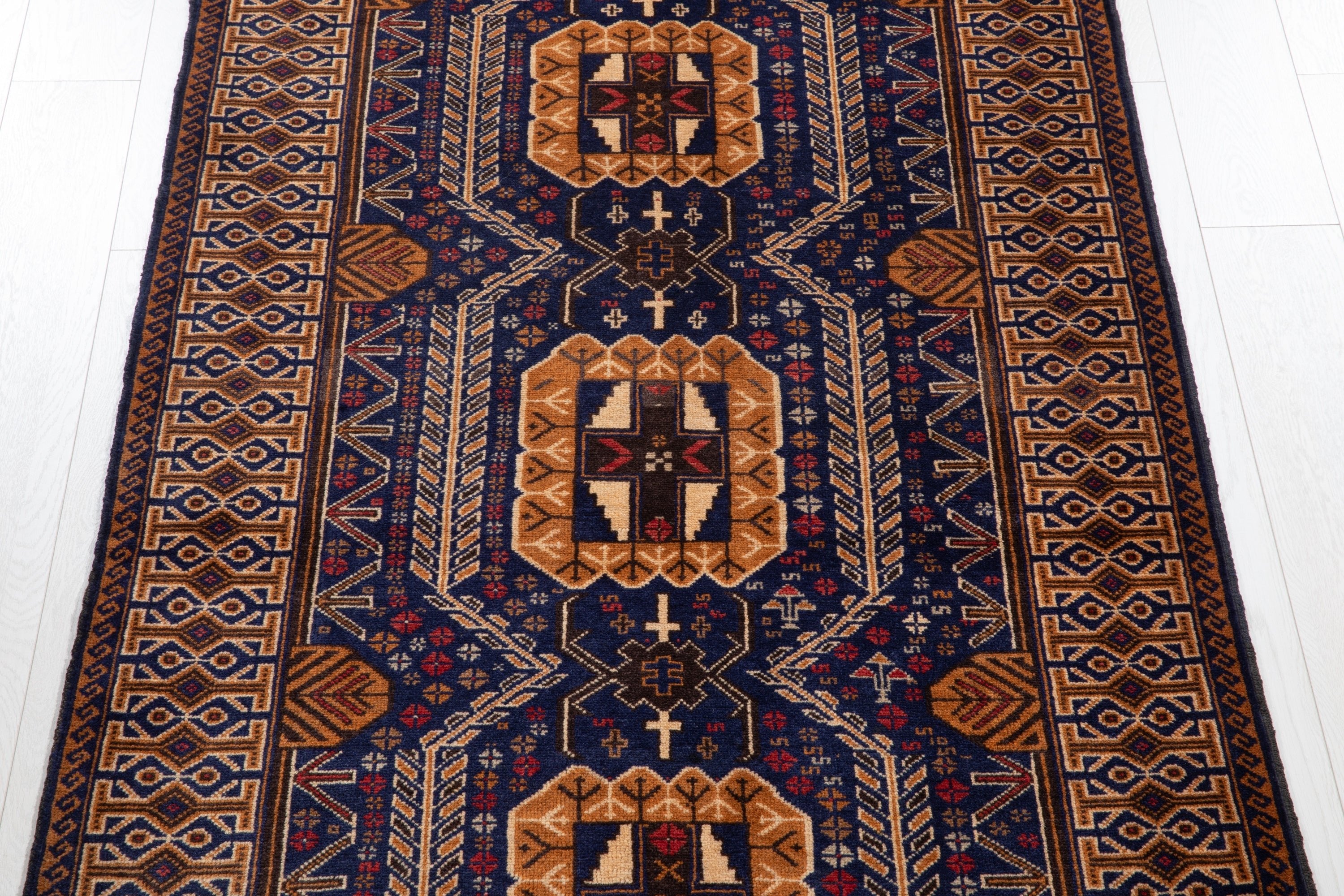 Hand-Knotted Vintage Wool Area Rug – 6' 10" x 3' 6" (209 x 108 cm) - Yasi & Fara