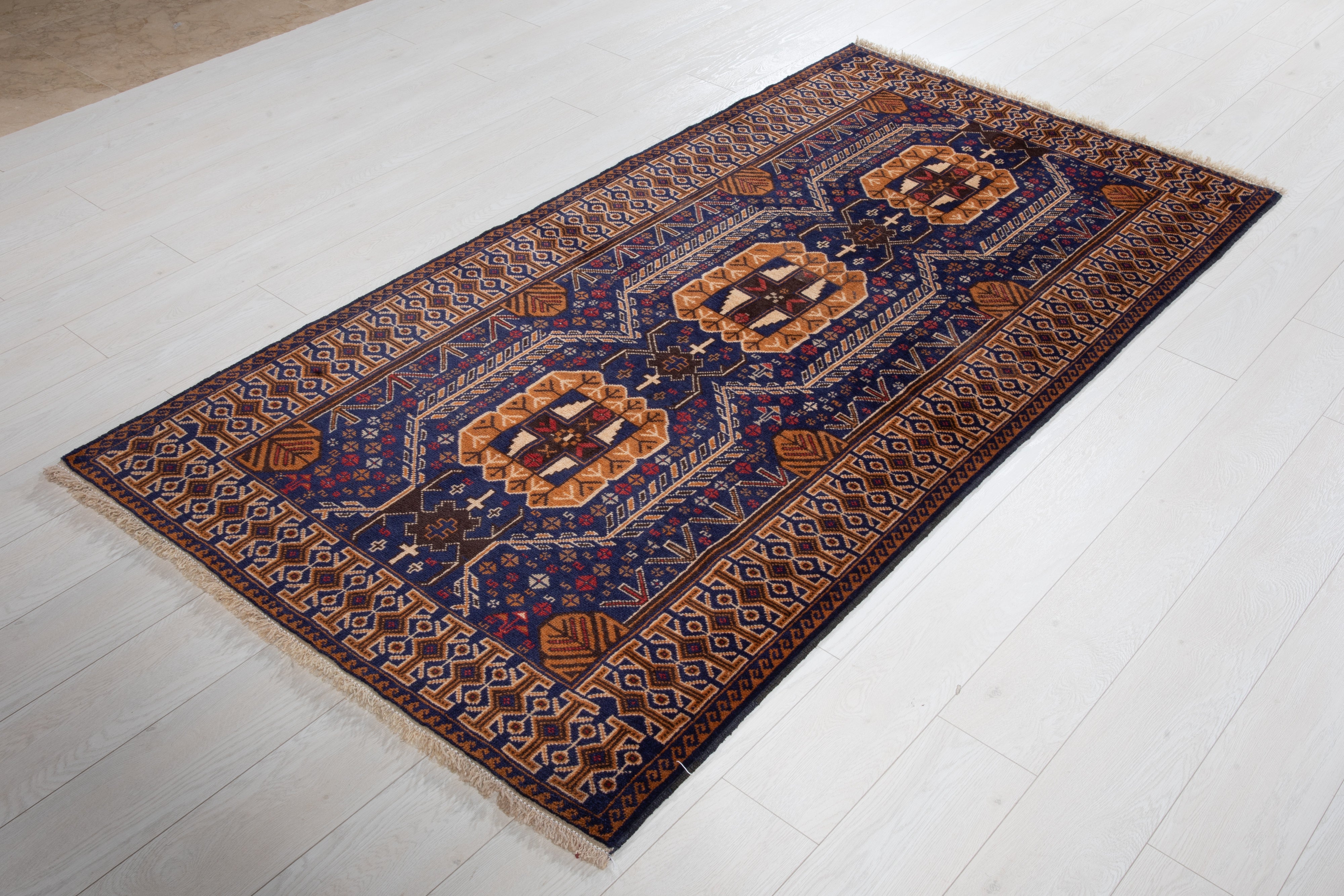 Hand-Knotted Vintage Wool Area Rug – 6' 10" x 3' 6" (209 x 108 cm) - Yasi & Fara