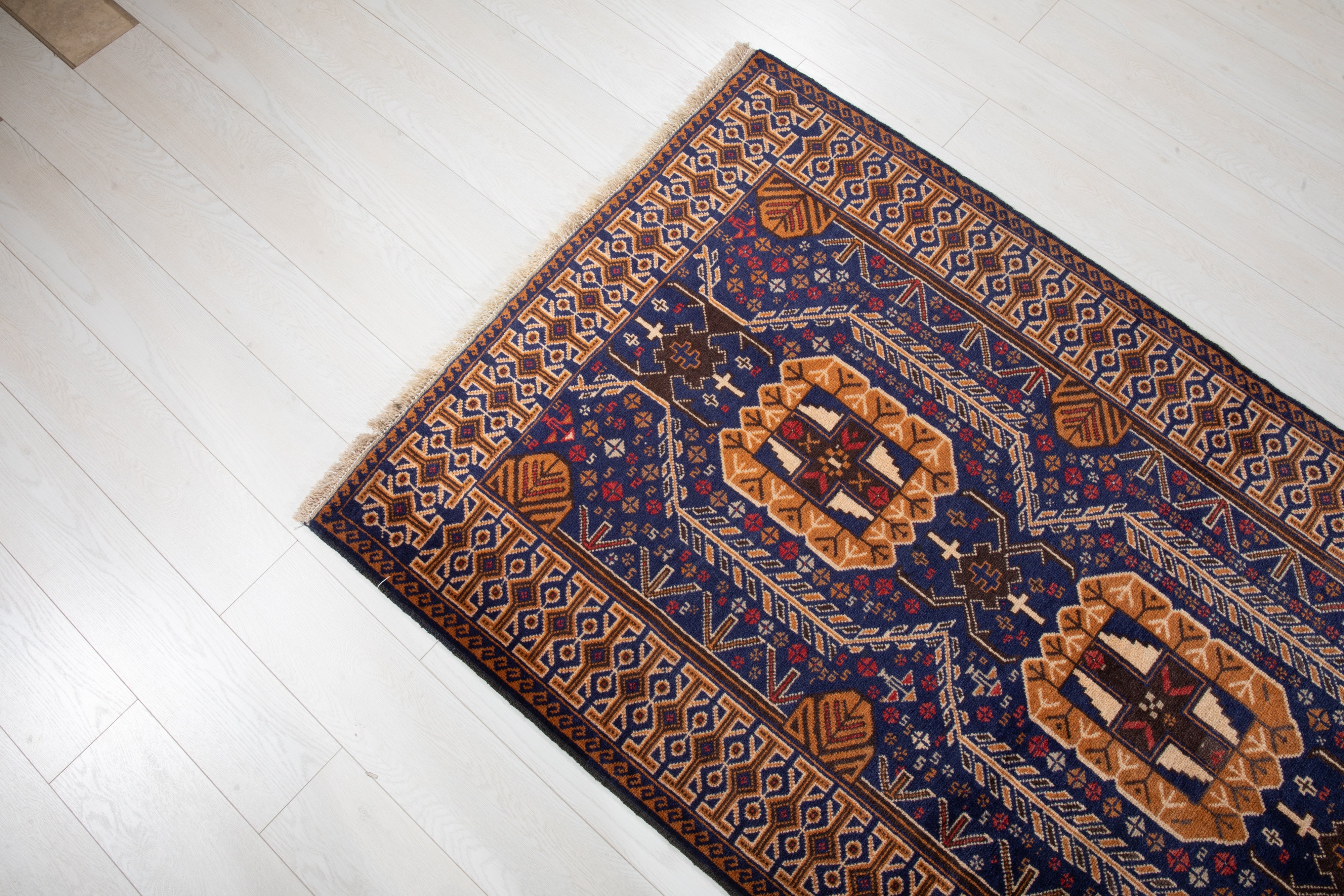 Hand-Knotted Vintage Wool Area Rug – 6' 10" x 3' 6" (209 x 108 cm) - Yasi & Fara