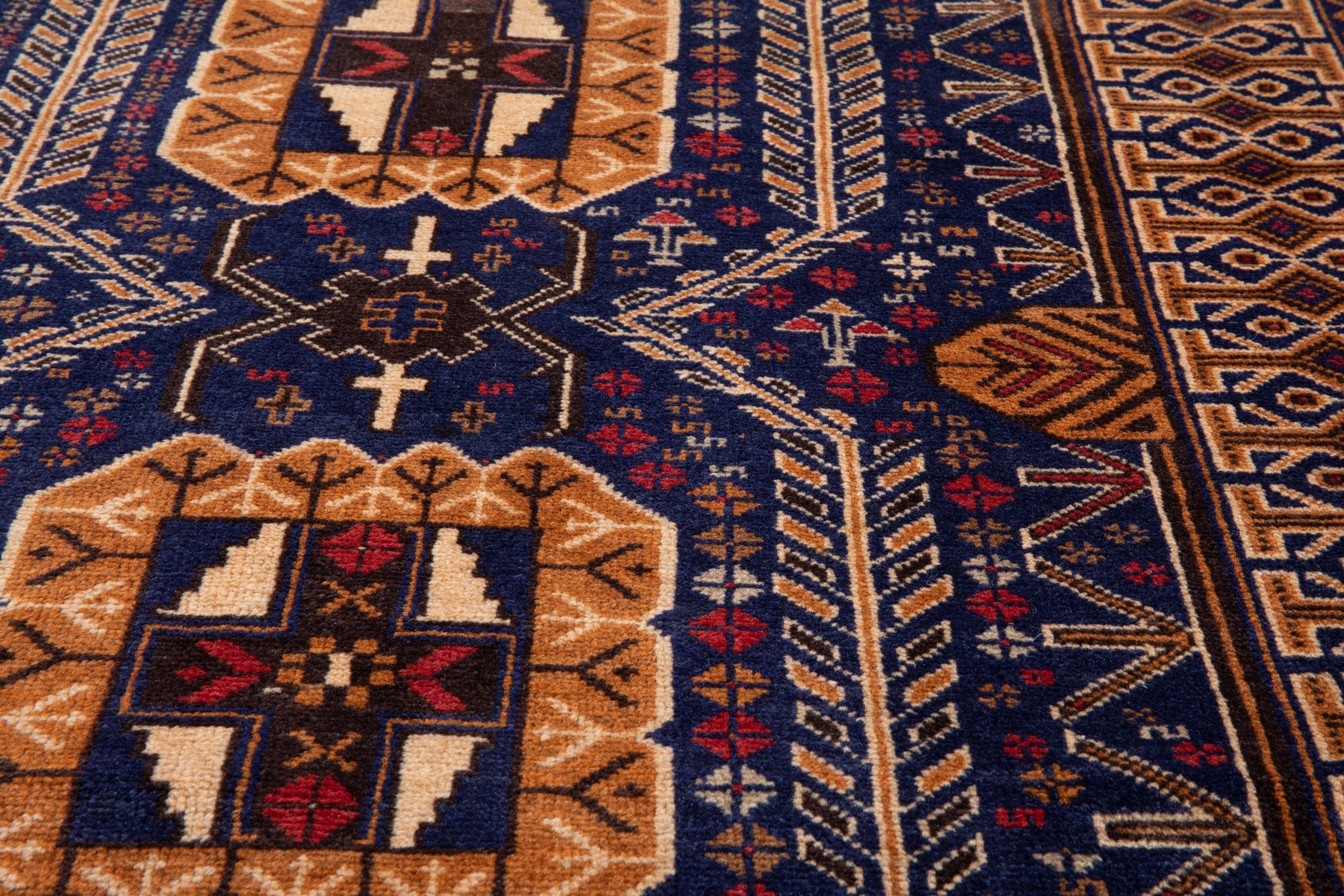 Hand-Knotted Vintage Wool Area Rug – 6' 10" x 3' 6" (209 x 108 cm) - Yasi & Fara