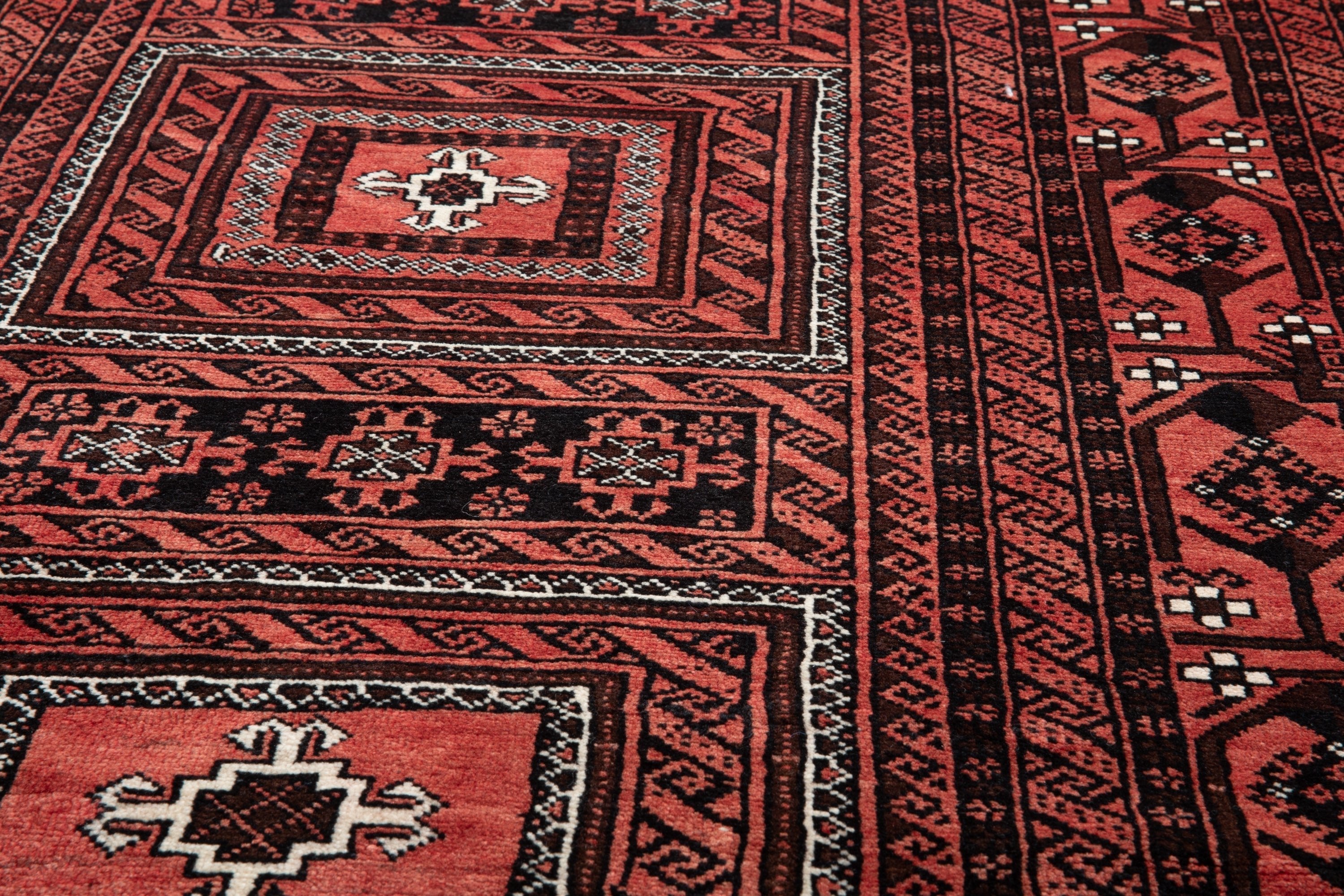 Hand-Knotted Vintage Wool Area Rug – 6' 7" x 3' 9" (201 x 114 cm) - Yasi & Fara